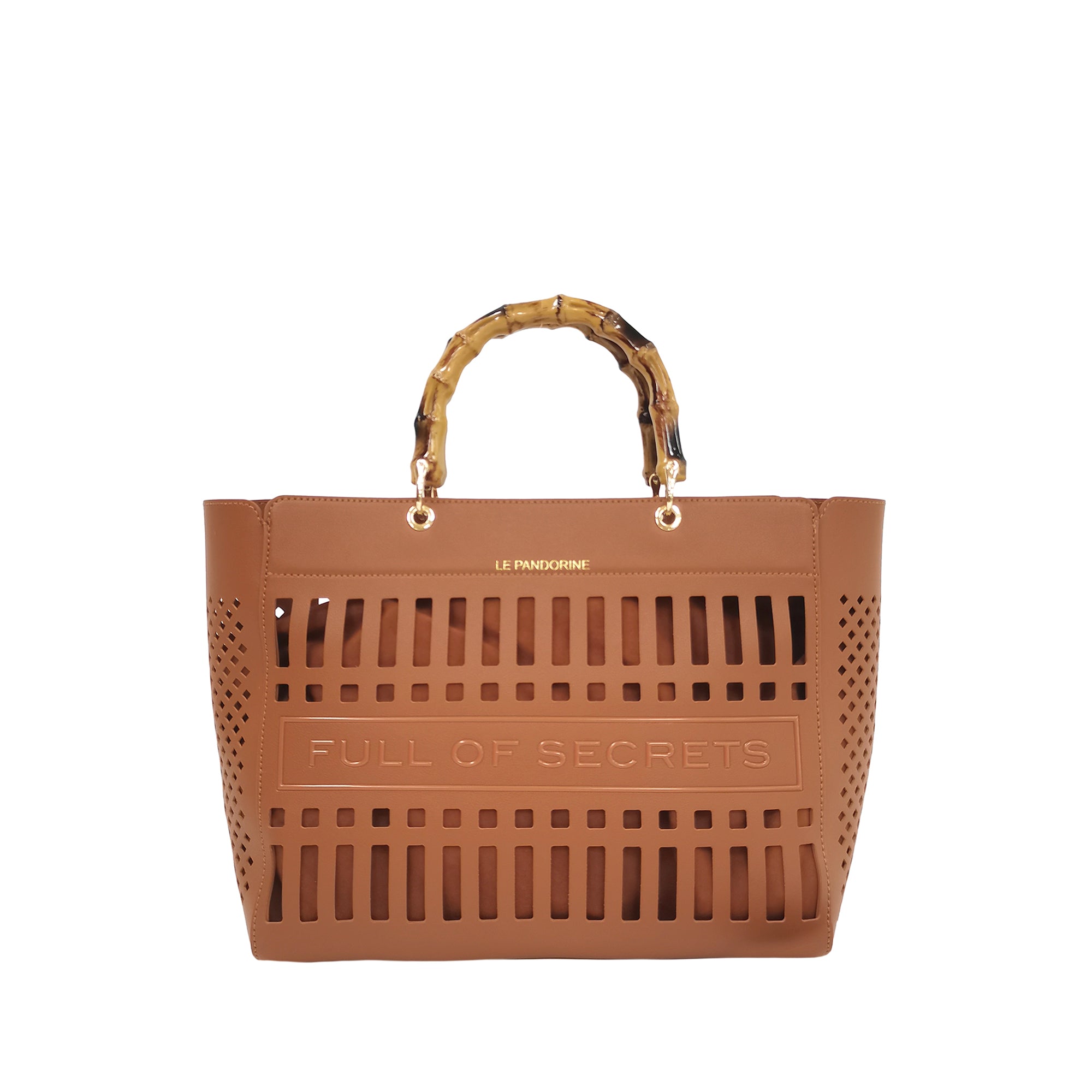 tobacco Laser Mini Handbag - Women's Handbags | Le Pandorine