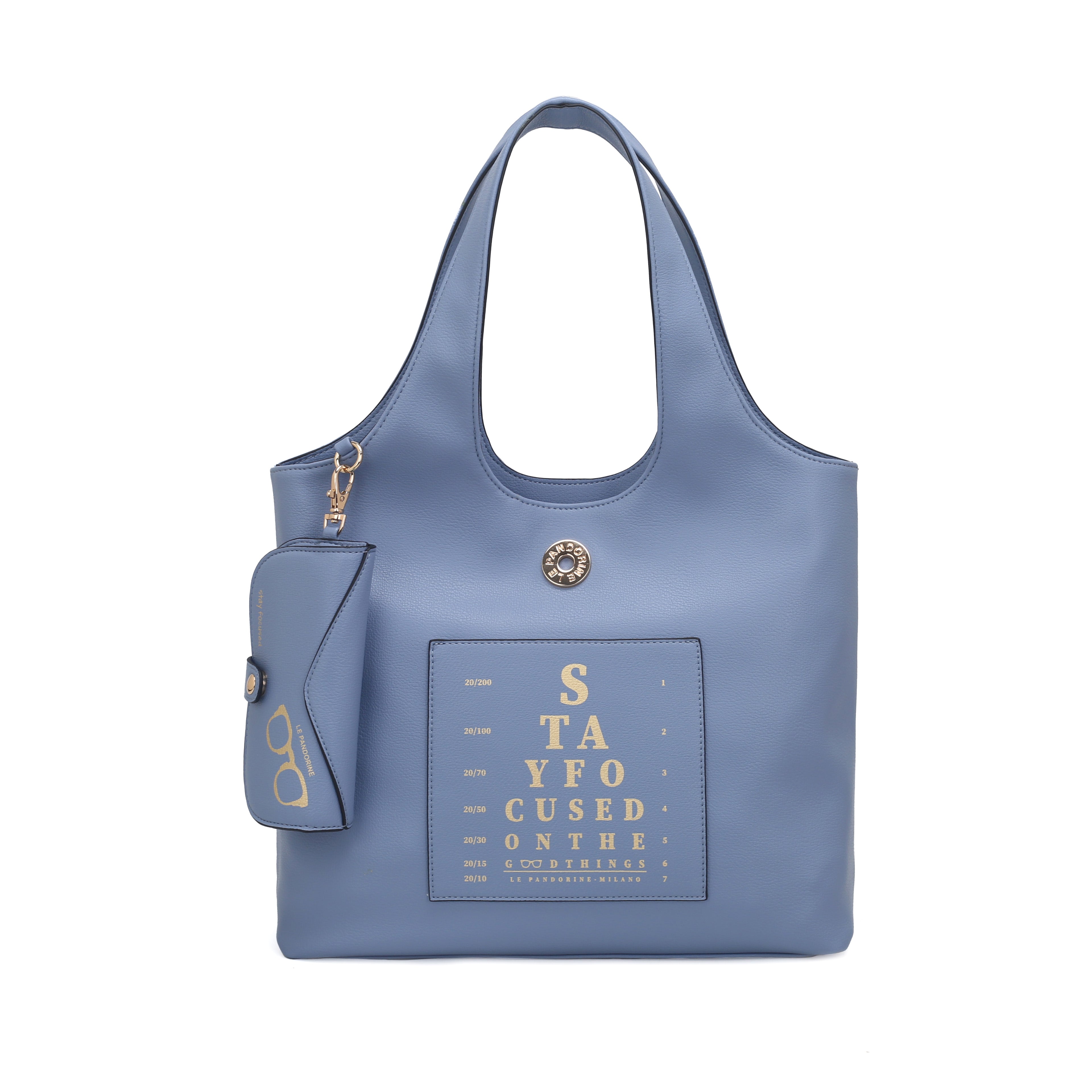 light blue Focus Bag With Charm Glasses Holder - Shopping Bags | Le Pandorine