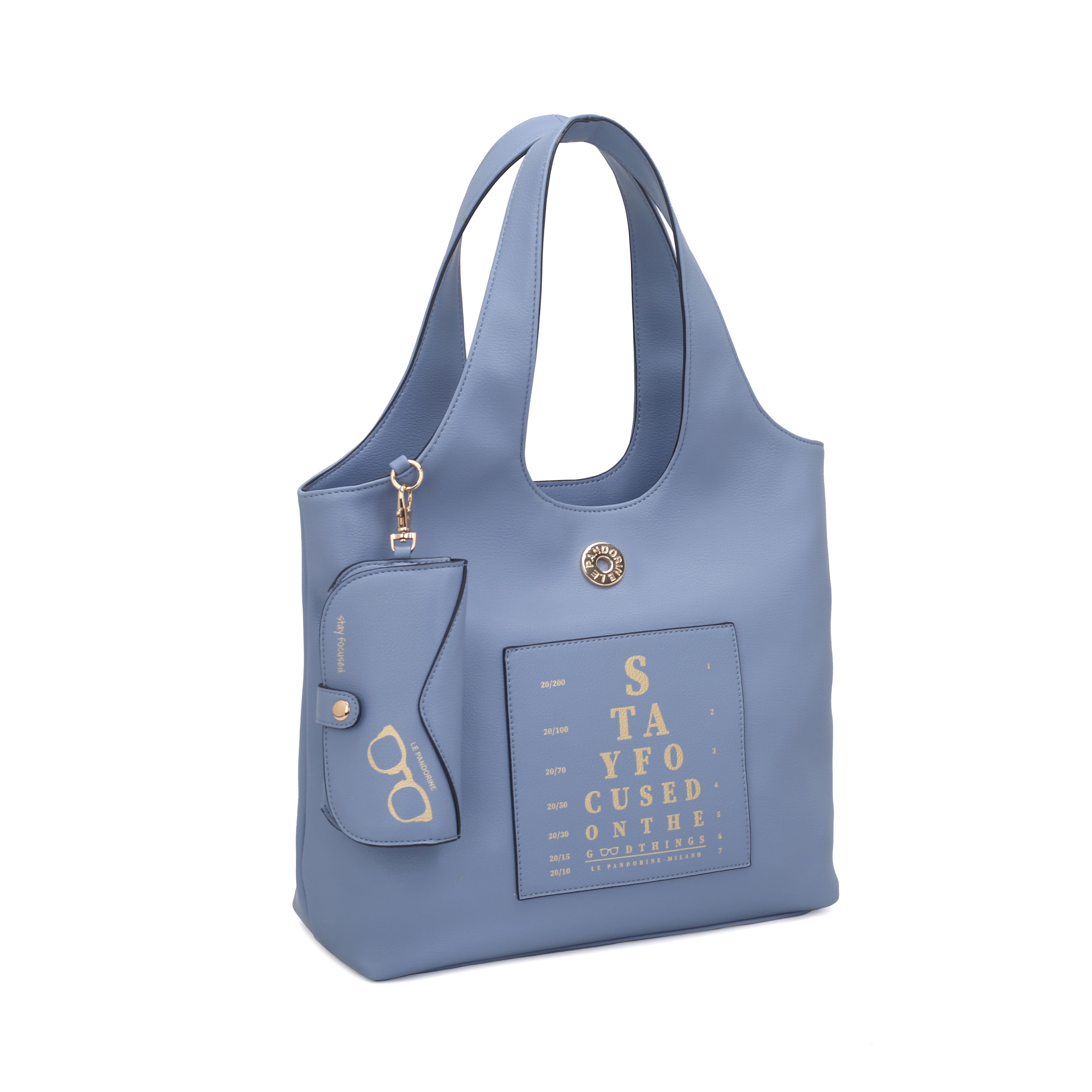 light blue Focus Bag With Charm Glasses Holder - Shopping Bags | Le Pandorine