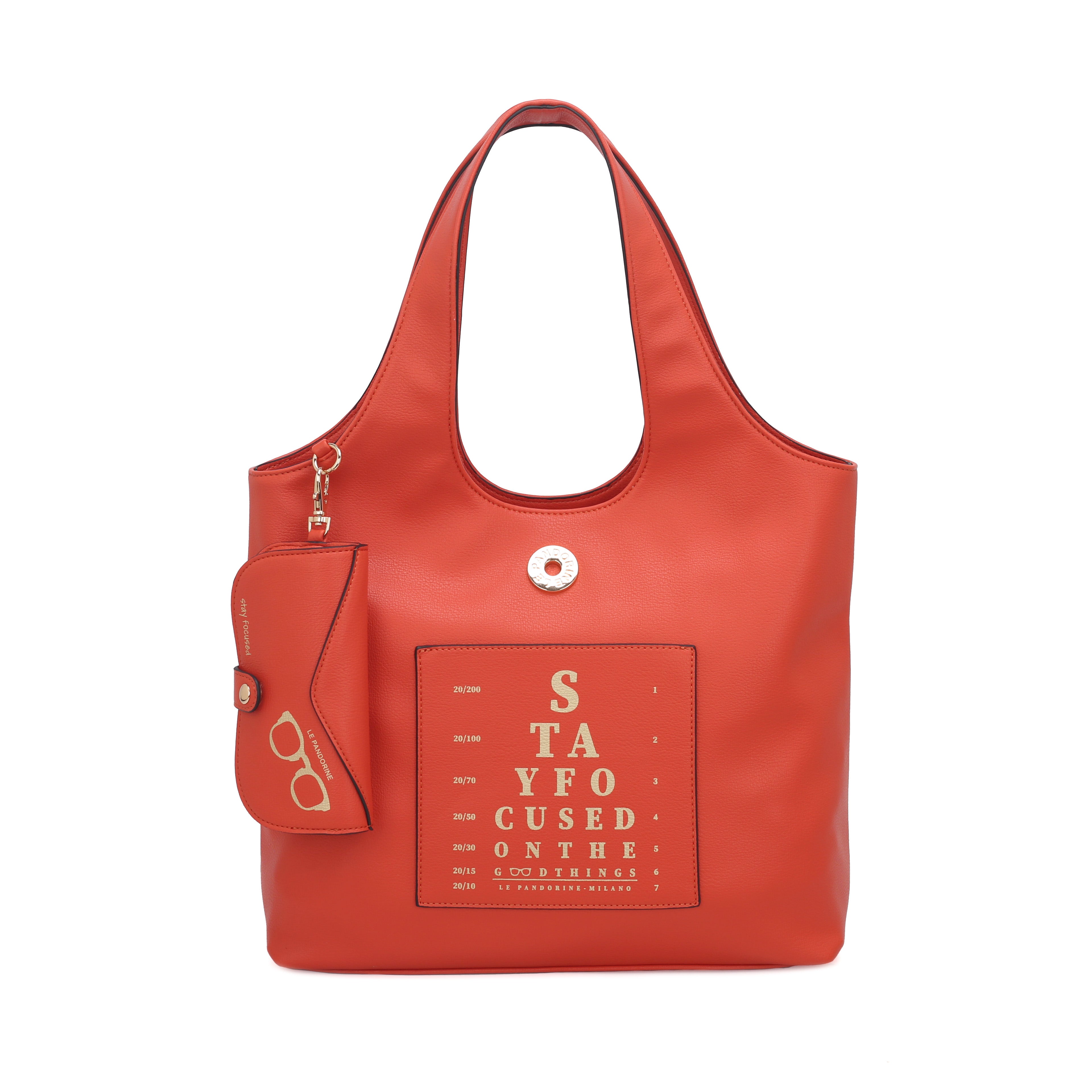 orange Focus Bag With Charm Glasses Holder - Shopping Bags | Le Pandorine