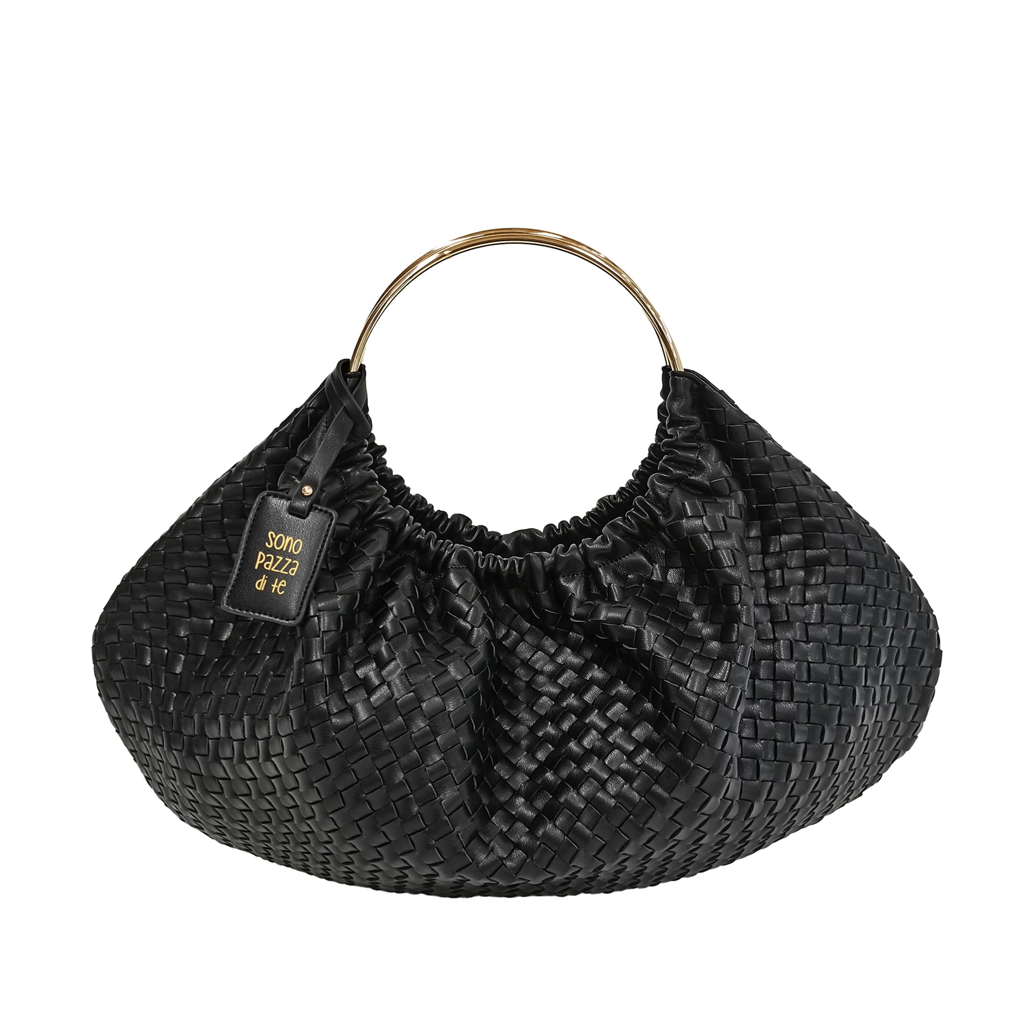Borsa Moon Con Manico Metallo colore nero - Borse a Spalla Donna | Le Pandorine