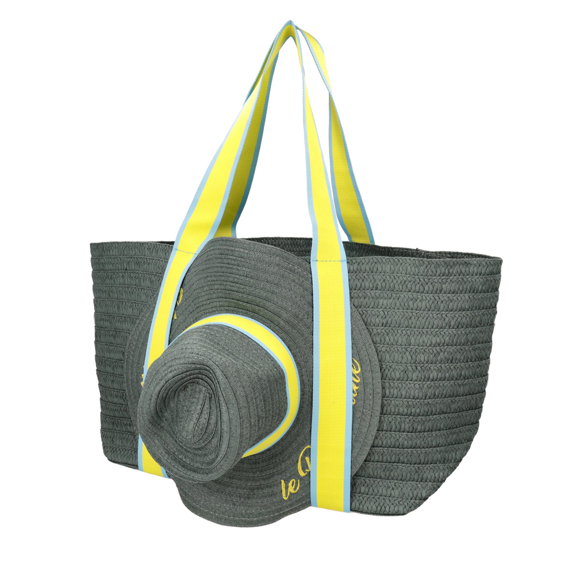 green Chapeau Bag With Front Handles Hat Holder - Shopping Bags | Le Pandorine