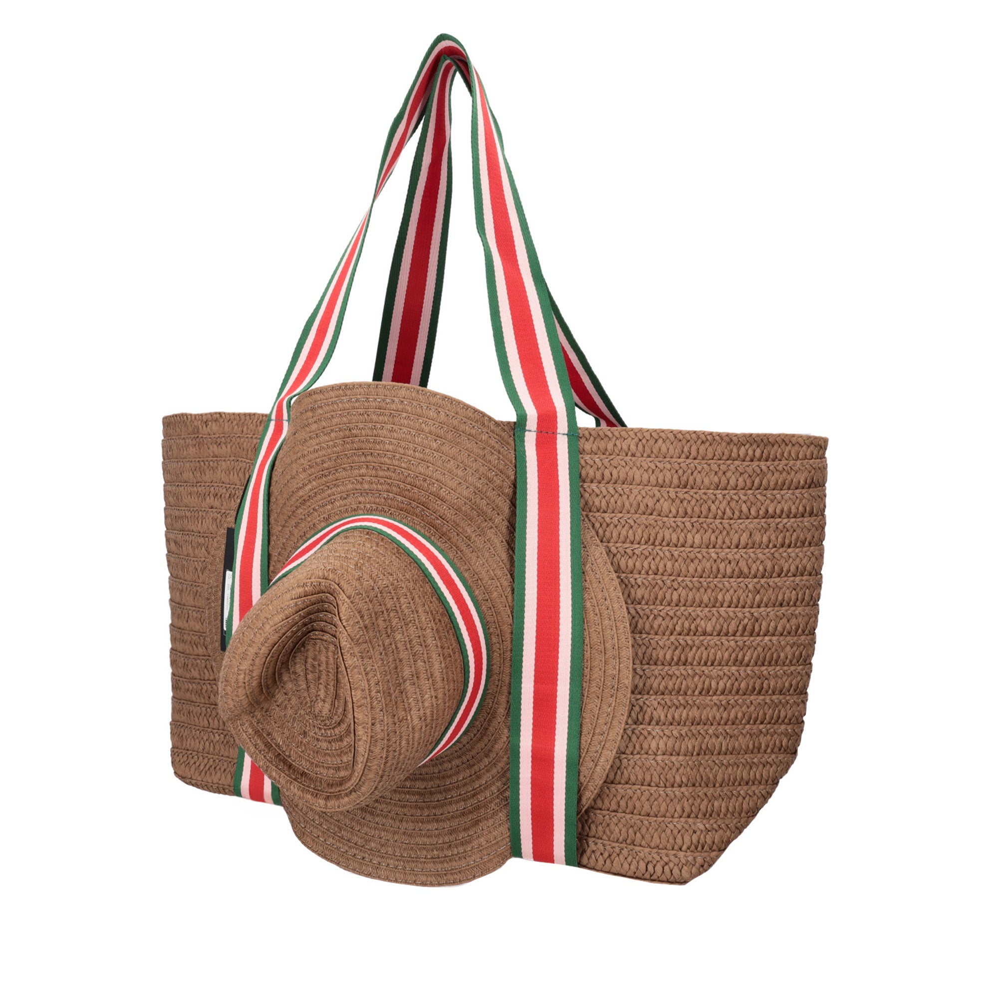tobacco Chapeau Bag With Front Handles Hat Holder - Shopping Bags | Le Pandorine
