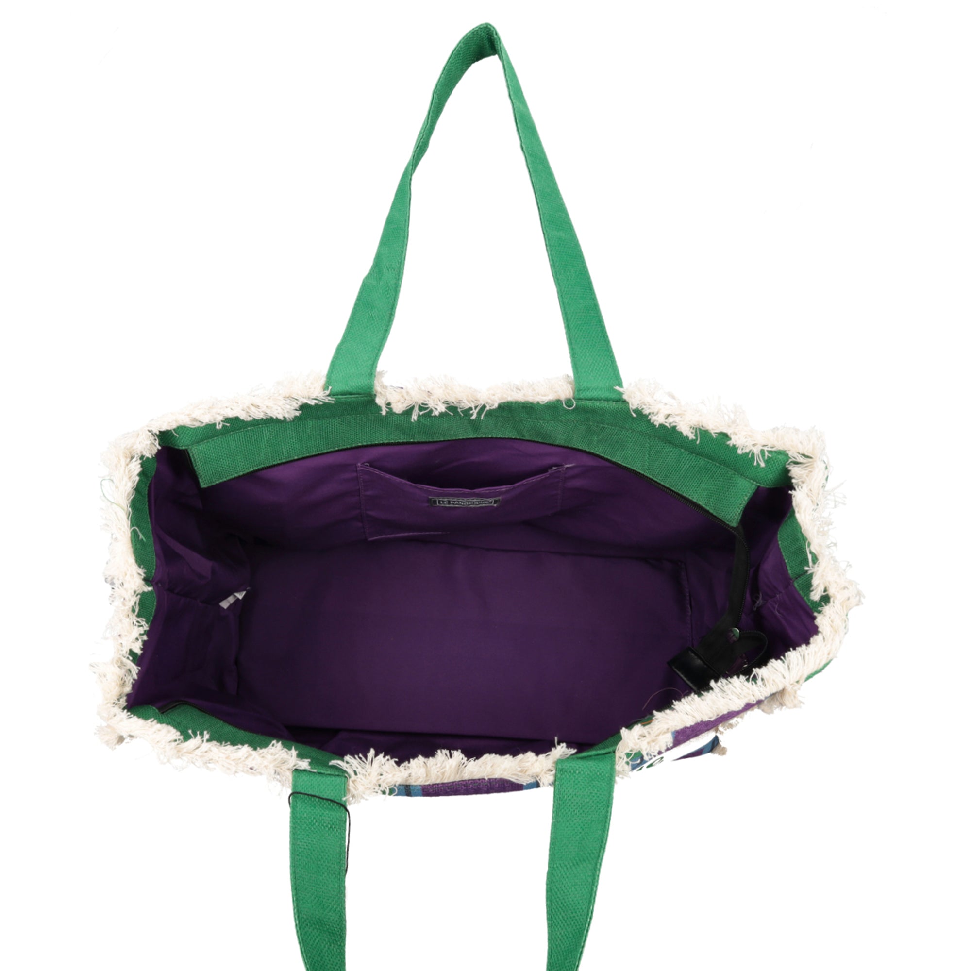 light blue Marina Beach Bag Fringed - Shopping Bags | Le Pandorine