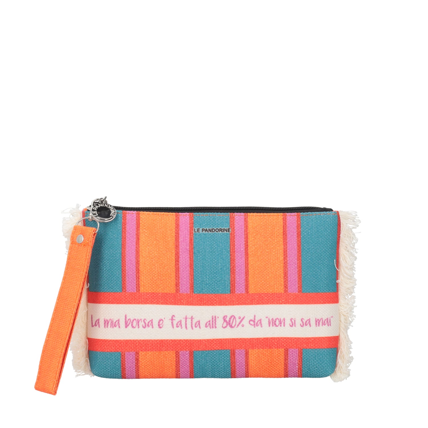 brick Marina Clutch Fringed - ORANGE | Le Pandorine