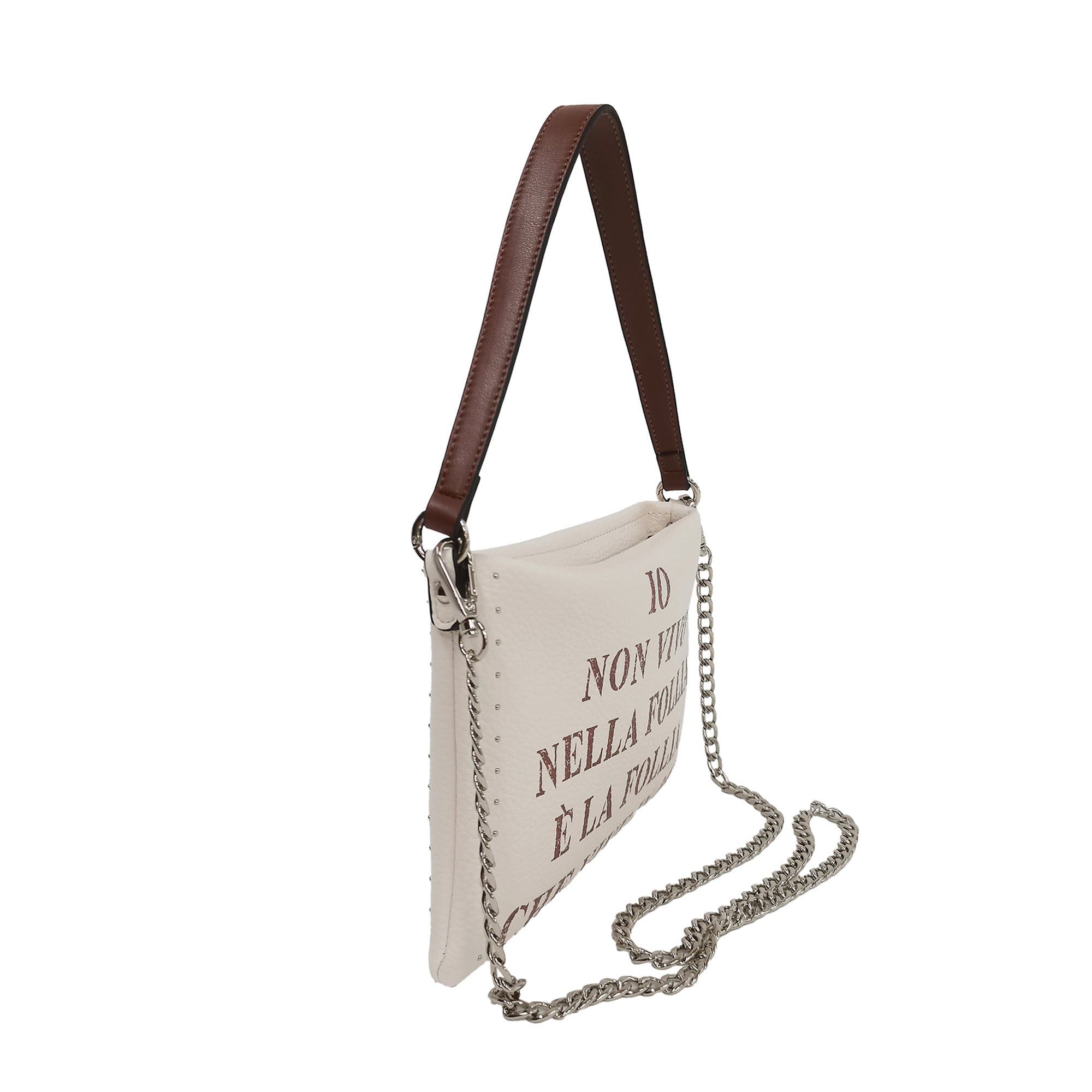 Pochette Lola Con Borchie Laterali colore marrone - Borse Donna | Le Pandorine