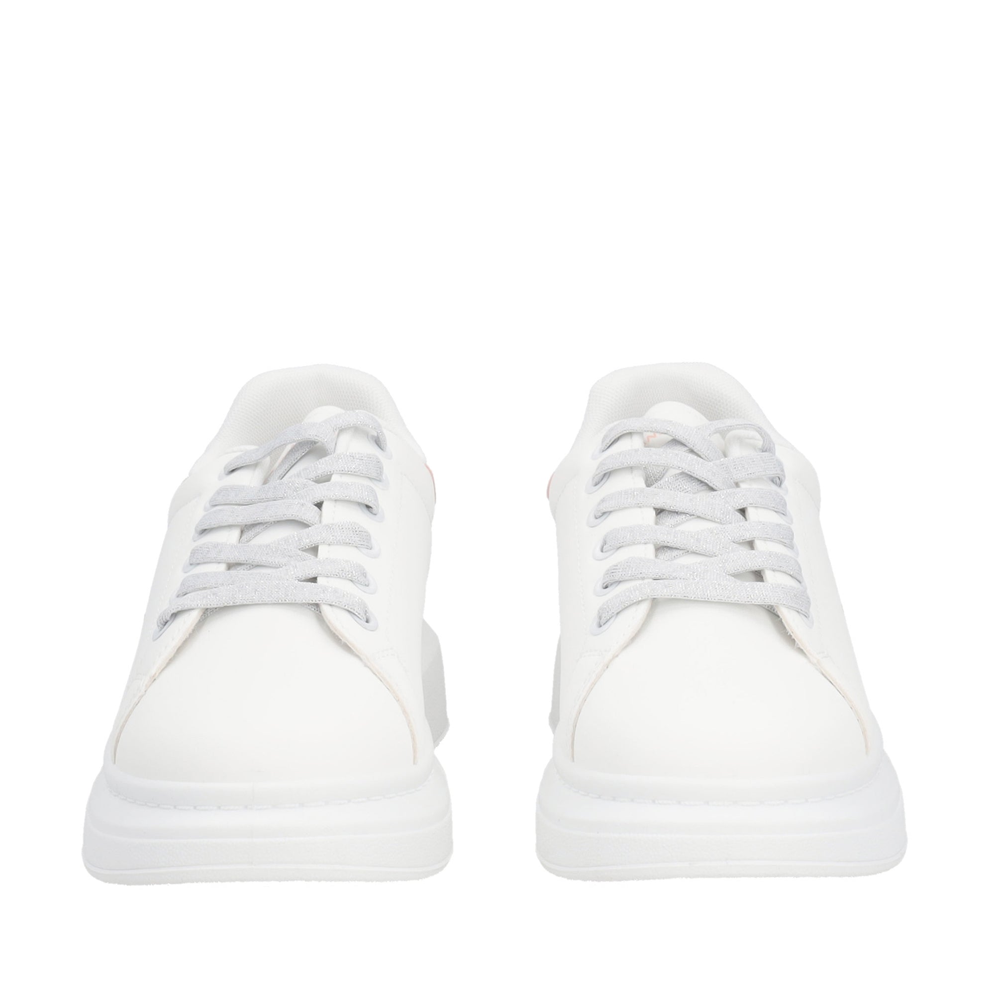 PS25XS001.00S.38 - wihte/pink Sneakers With Claim And Strings Lurex - PINK | Le Pandorine