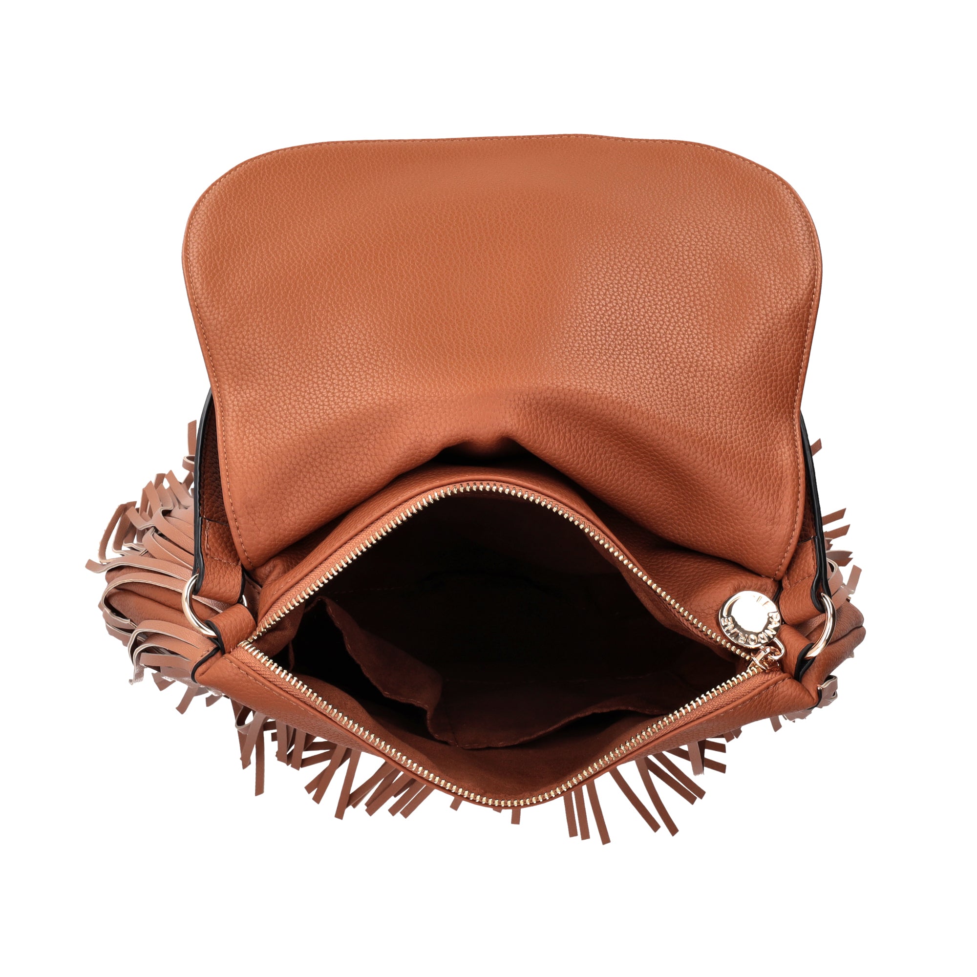 Borsa Fringe a Spalla con patta e frange colore naturale - NATURALE | Le Pandorine