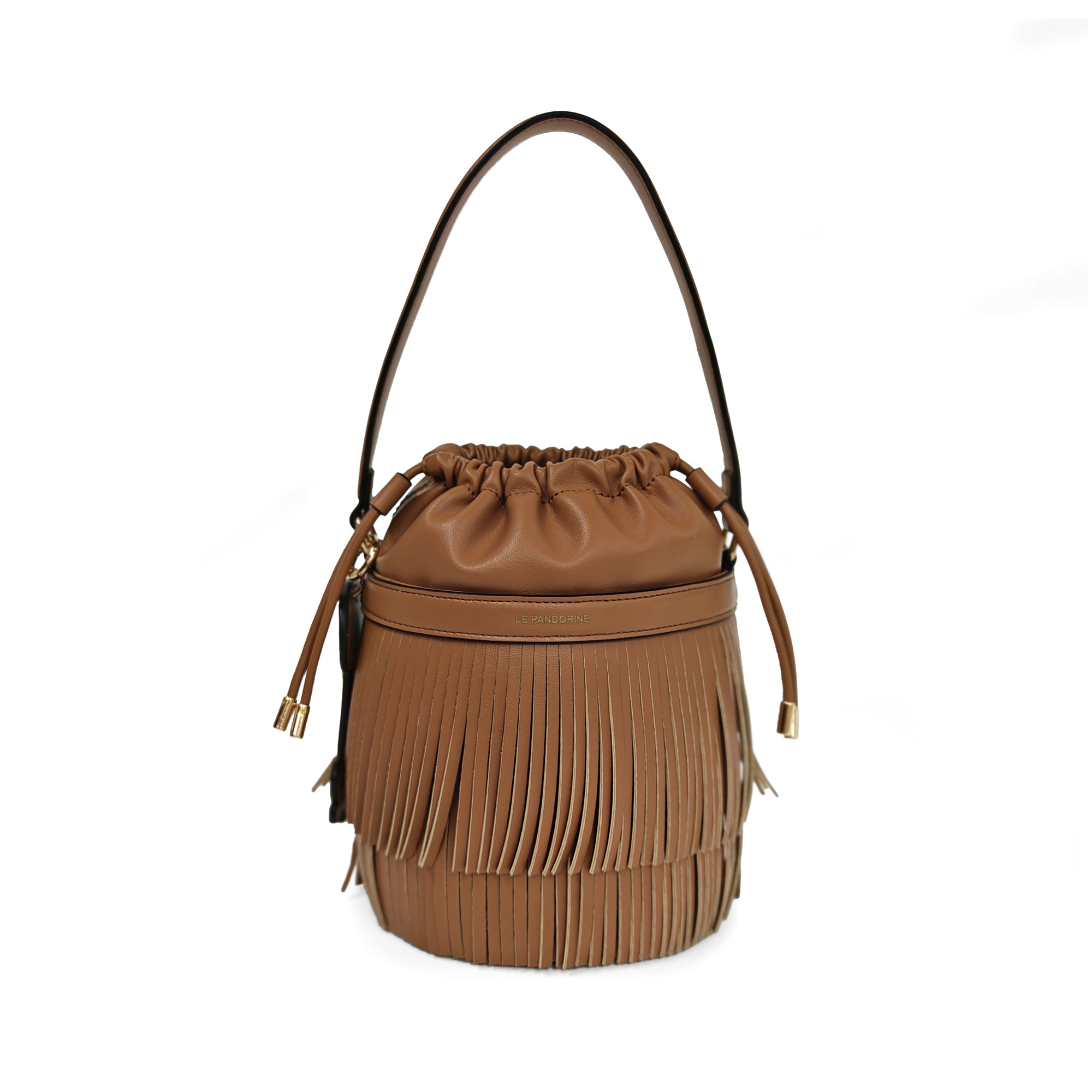 Borsa Fringe a secchiello con frange colore naturale - NATURALE | Le Pandorine