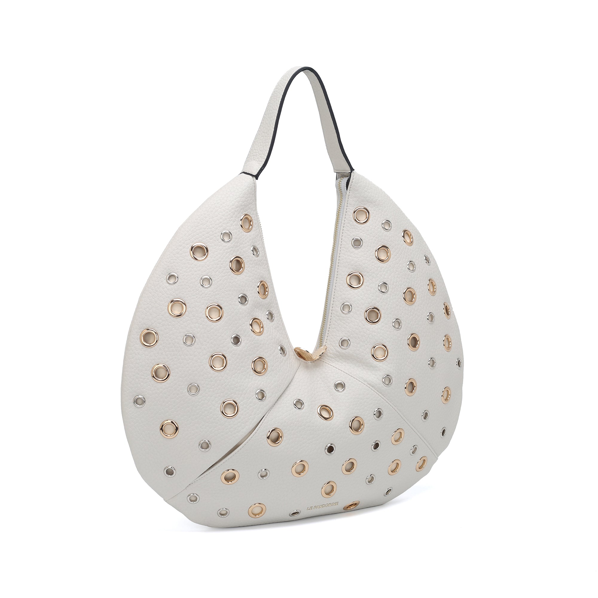 Grace shoulder bag with cream-colored studs - Shoulder Bags | Le Pandorine