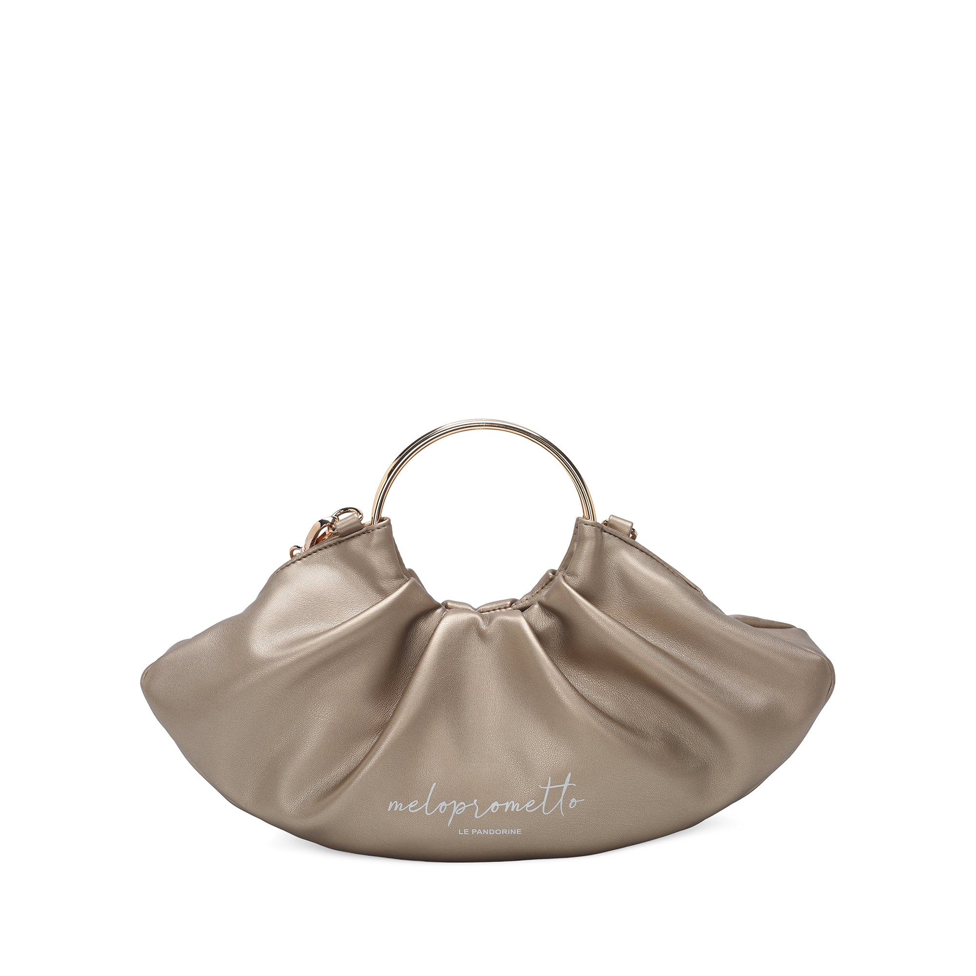 Borsa Serena a mano con manico a cerchio colore oro - Pochette | Le Pandorine