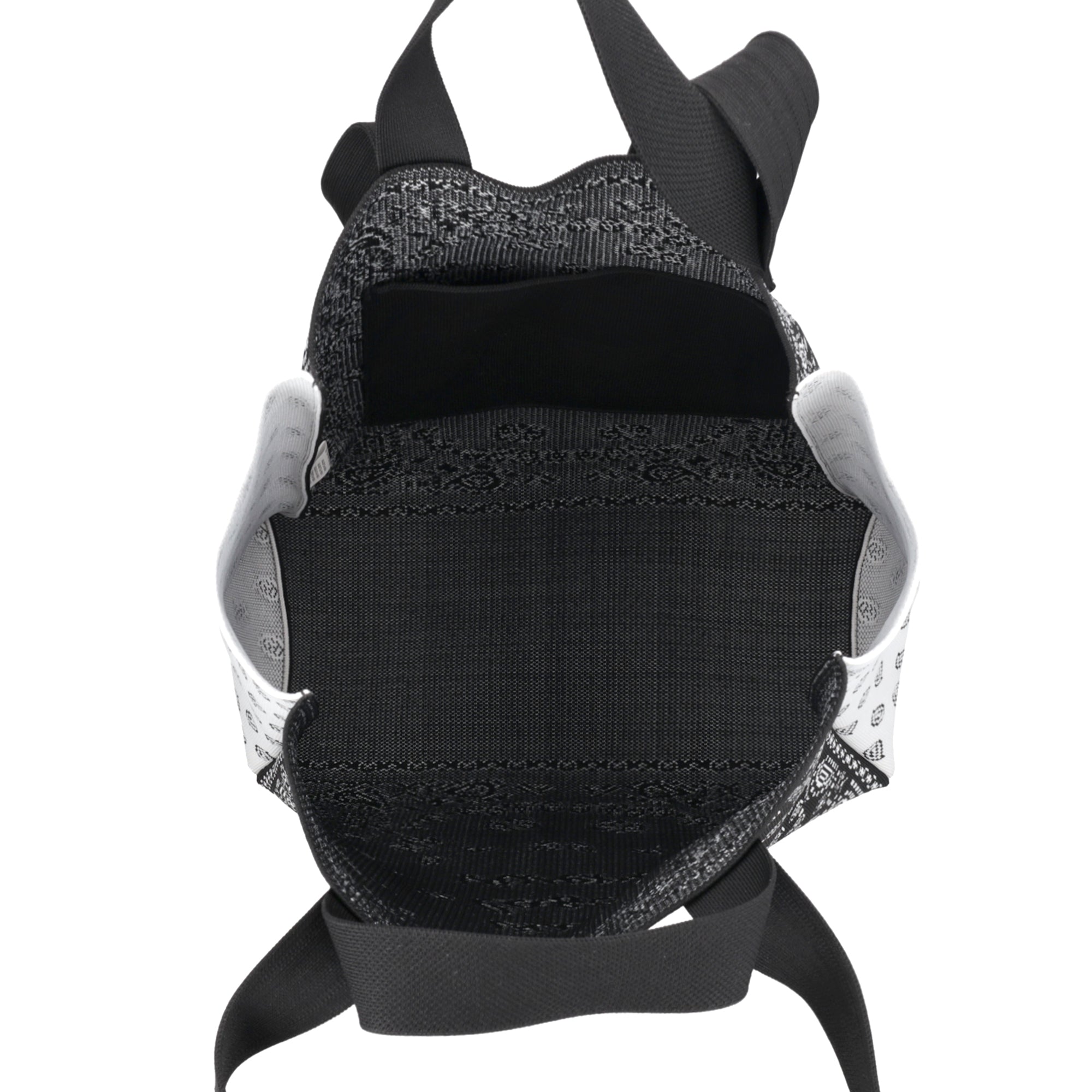 Large Jackie canvas shopping bag with double handle white/black color - Shopping Bags | Le Pandorine