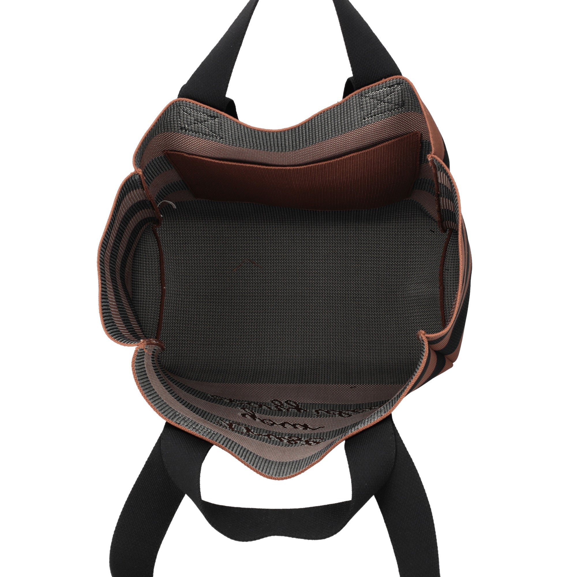 Large Jackie canvas shopping bag with double handle brown color - Shopping Bags | Le Pandorine