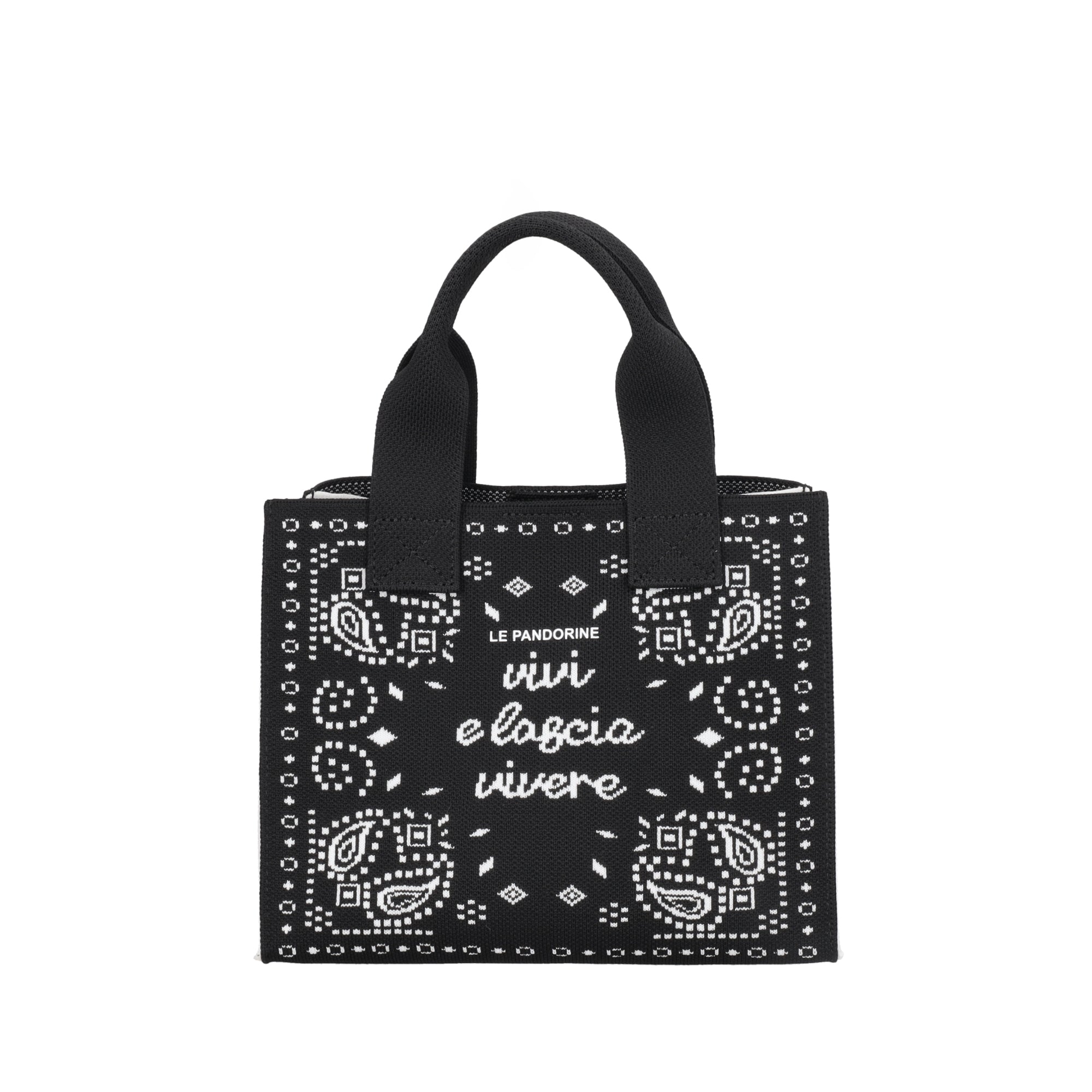 Jackie mini bag in black canvas - Women's Crossbody Bag | Le Pandorine