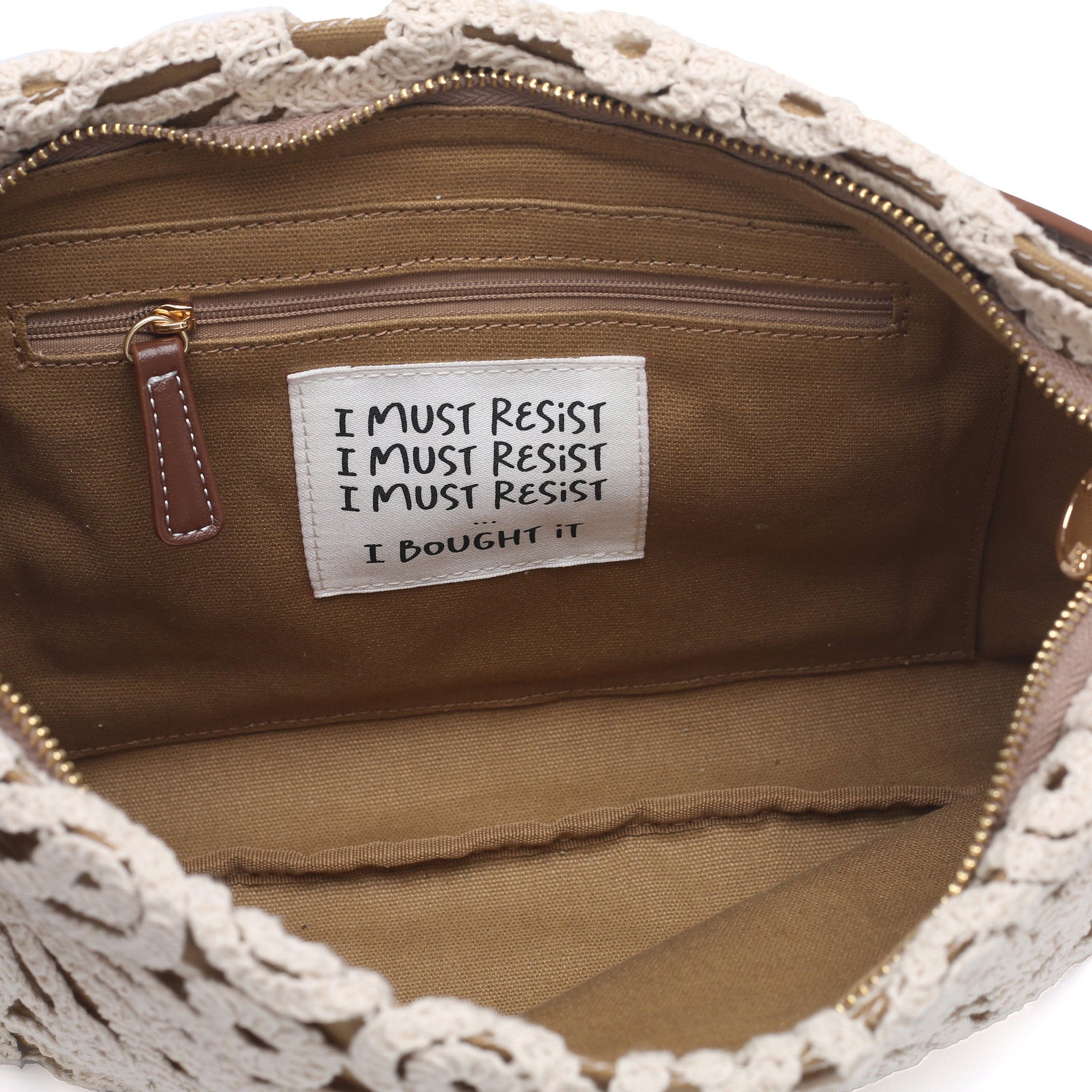 Giselle macramé clutch bag with ecru shoulder strap - NATURAL | Le Pandorine