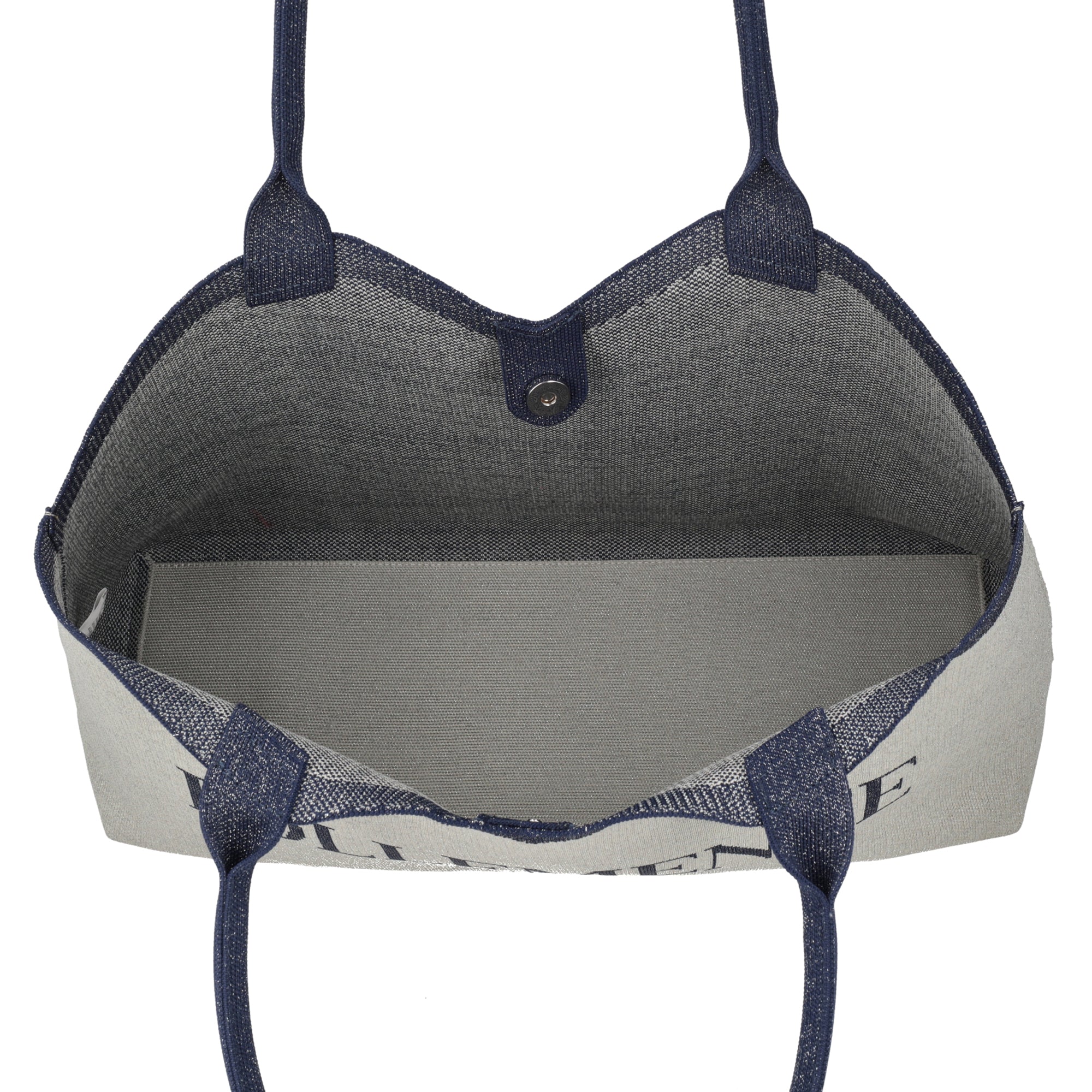 Nina shopping bag in silver geometric fabric - Shopping Bags | Le Pandorine