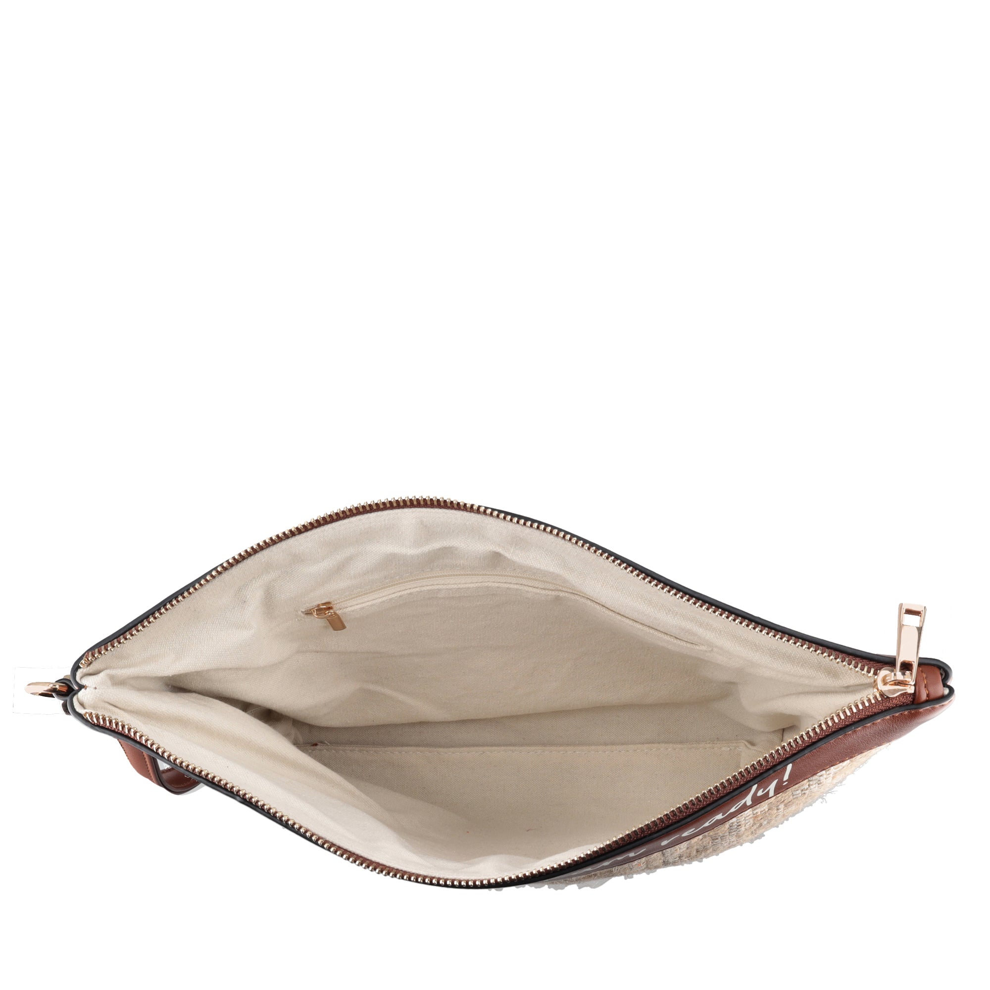Giulia woven clutch bag with natural color wristband - NATURAL | Le Pandorine