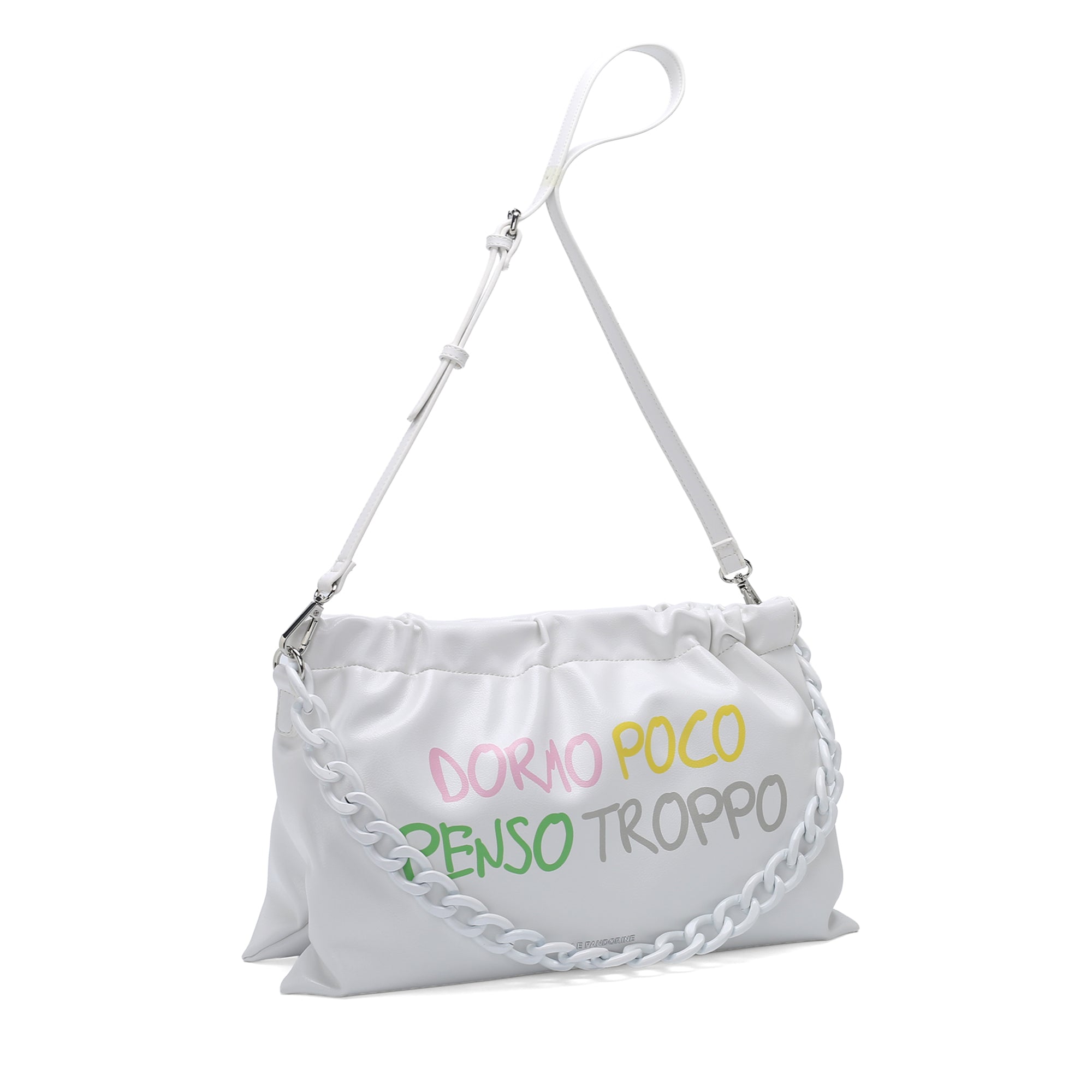 Pochette Happy Bag con Tracolla a Catena colore bianco - Pochette | Le Pandorine