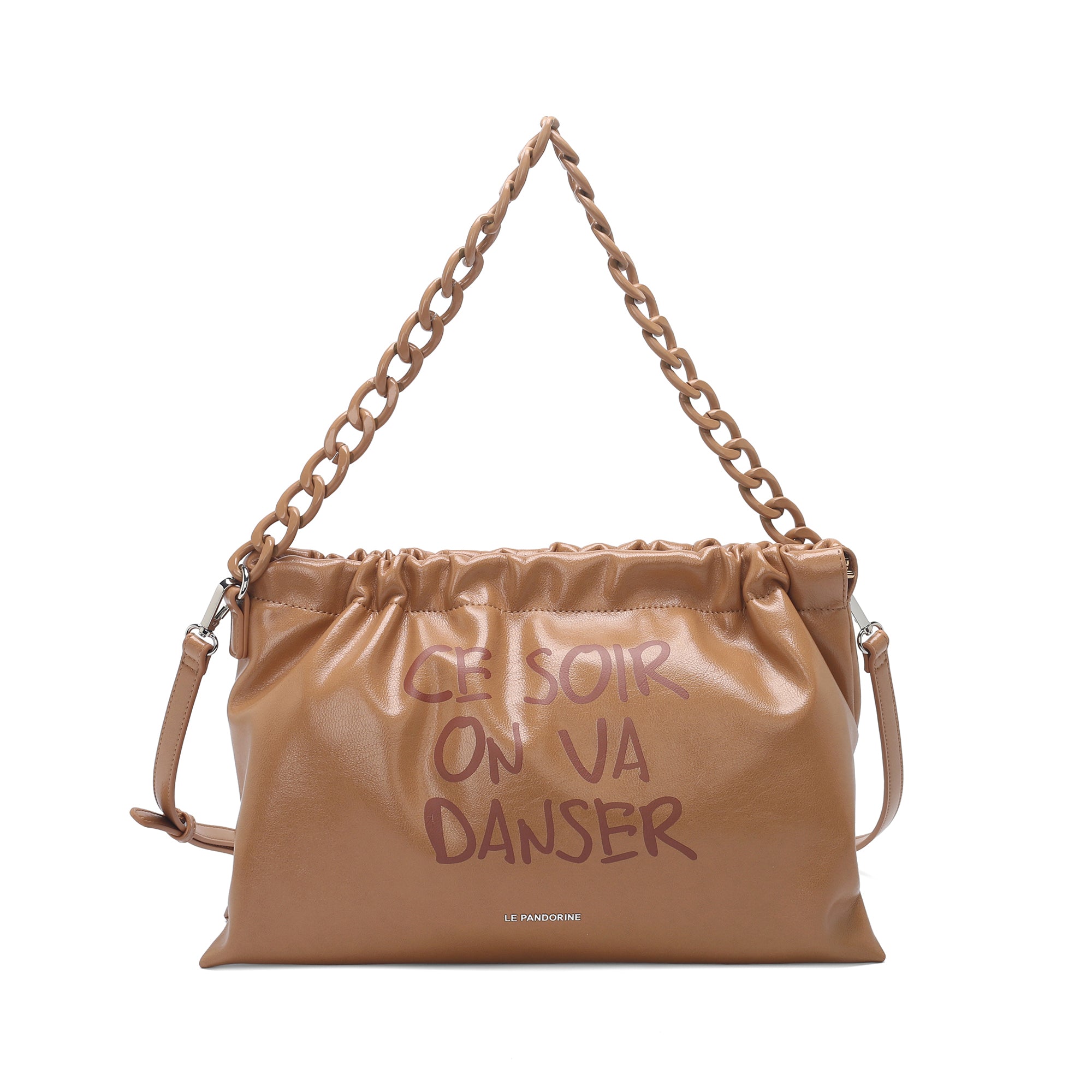 Pochette Happy Bag con Tracolla a Catena colore naturale - Pochette | Le Pandorine