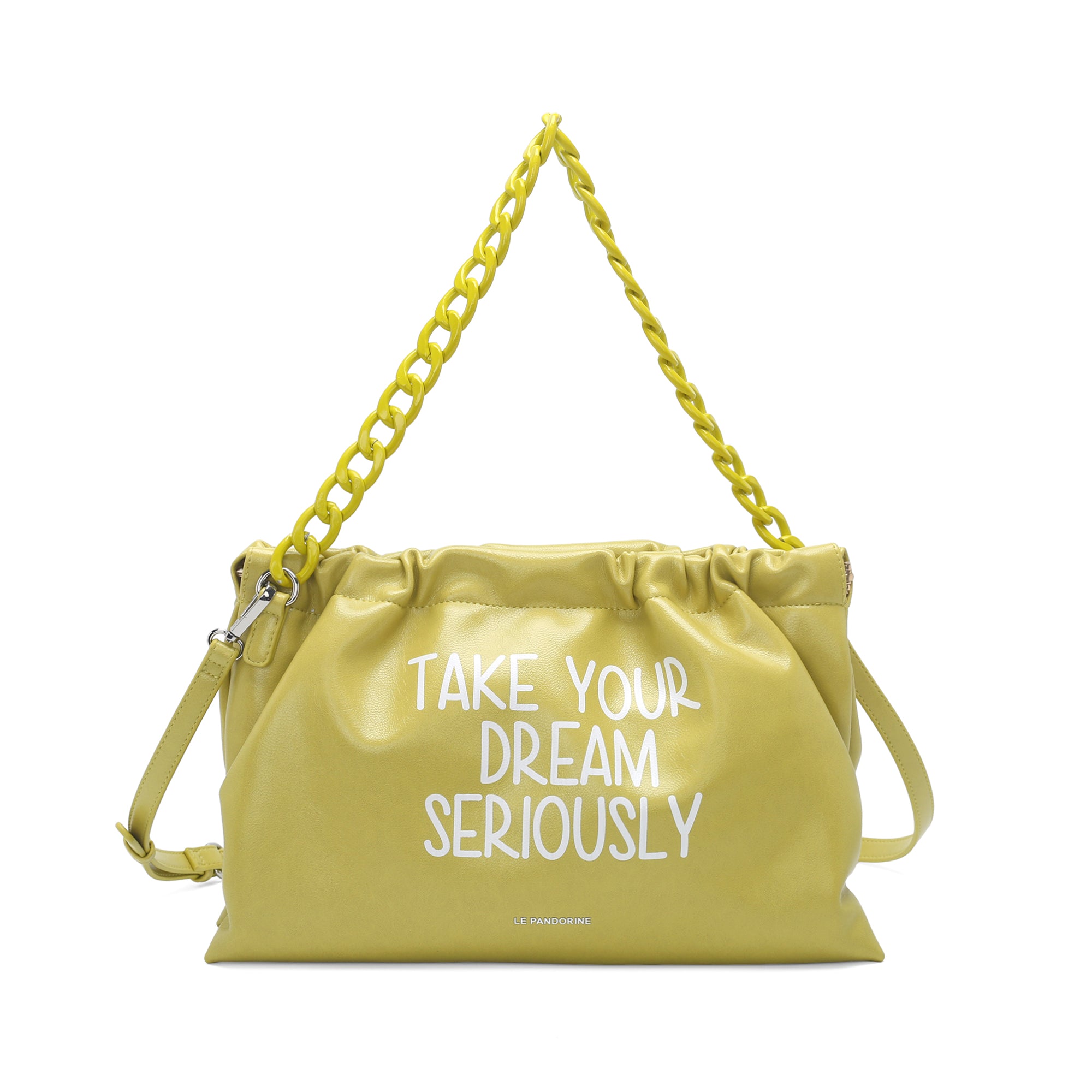 Pochette Happy Bag con Tracolla a Catena colore lime - Pochette | Le Pandorine