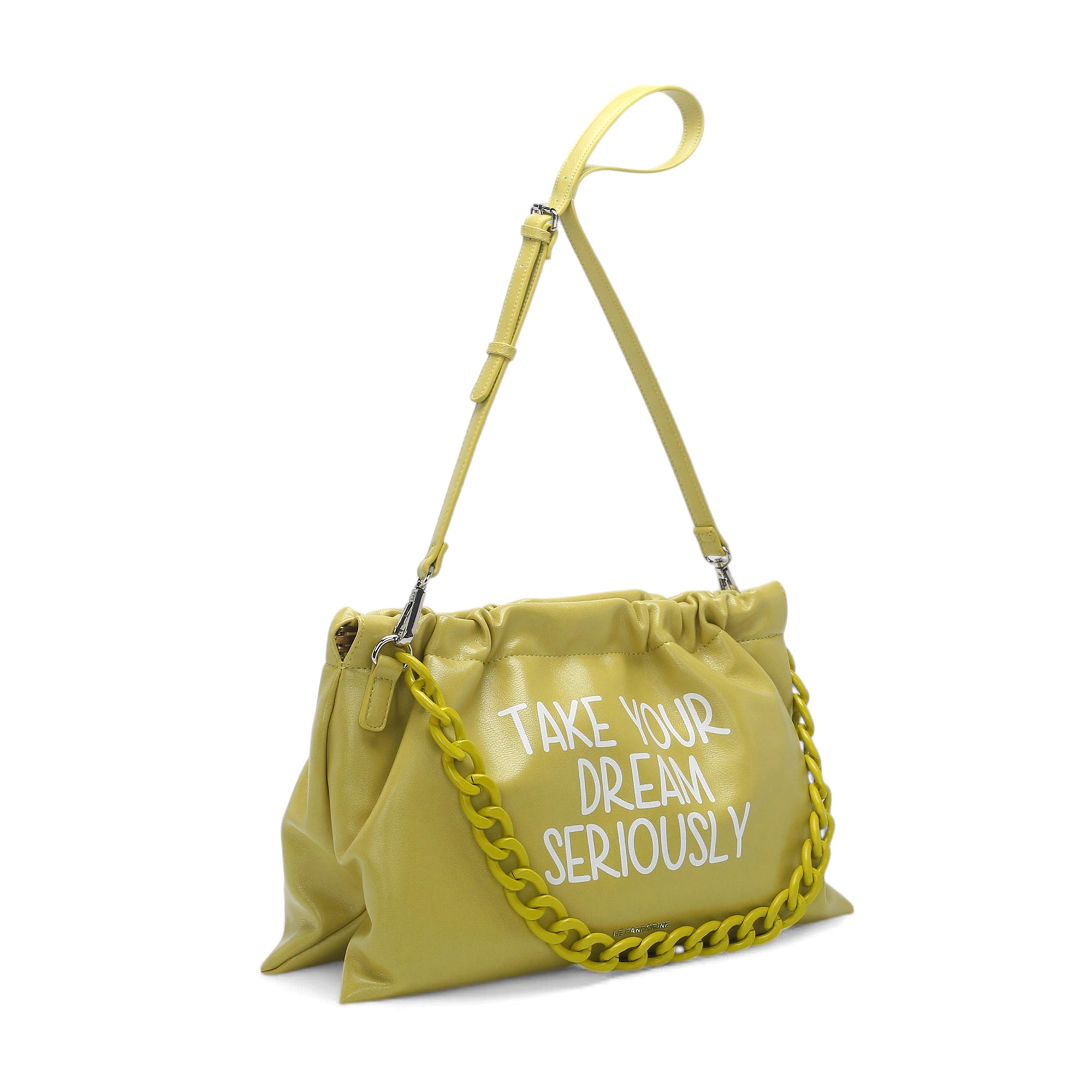 Pochette Happy Bag con Tracolla a Catena colore lime - Pochette | Le Pandorine