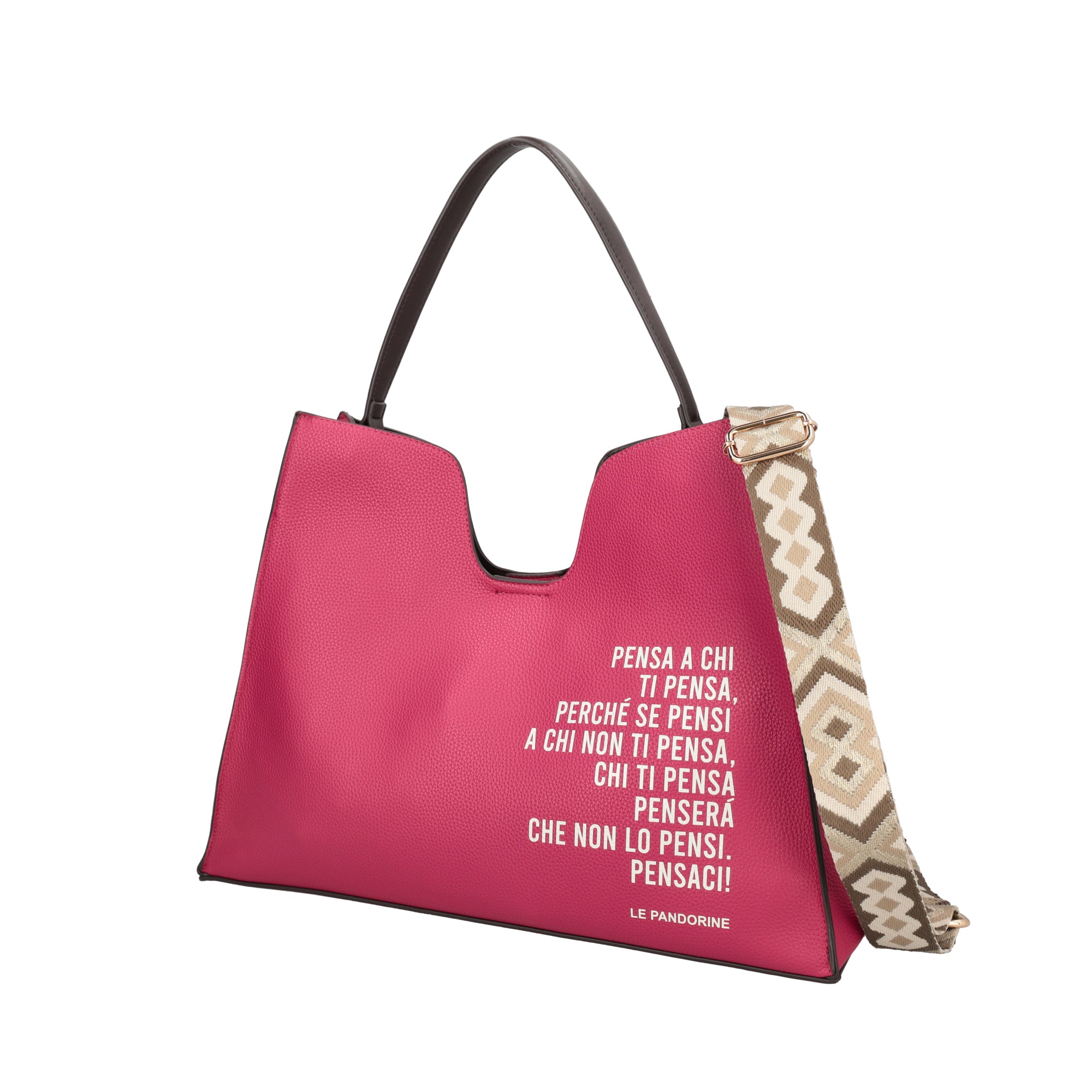 Fede shopping bag with removable fuchsia clutch bag - Shopping Bags | Le Pandorine