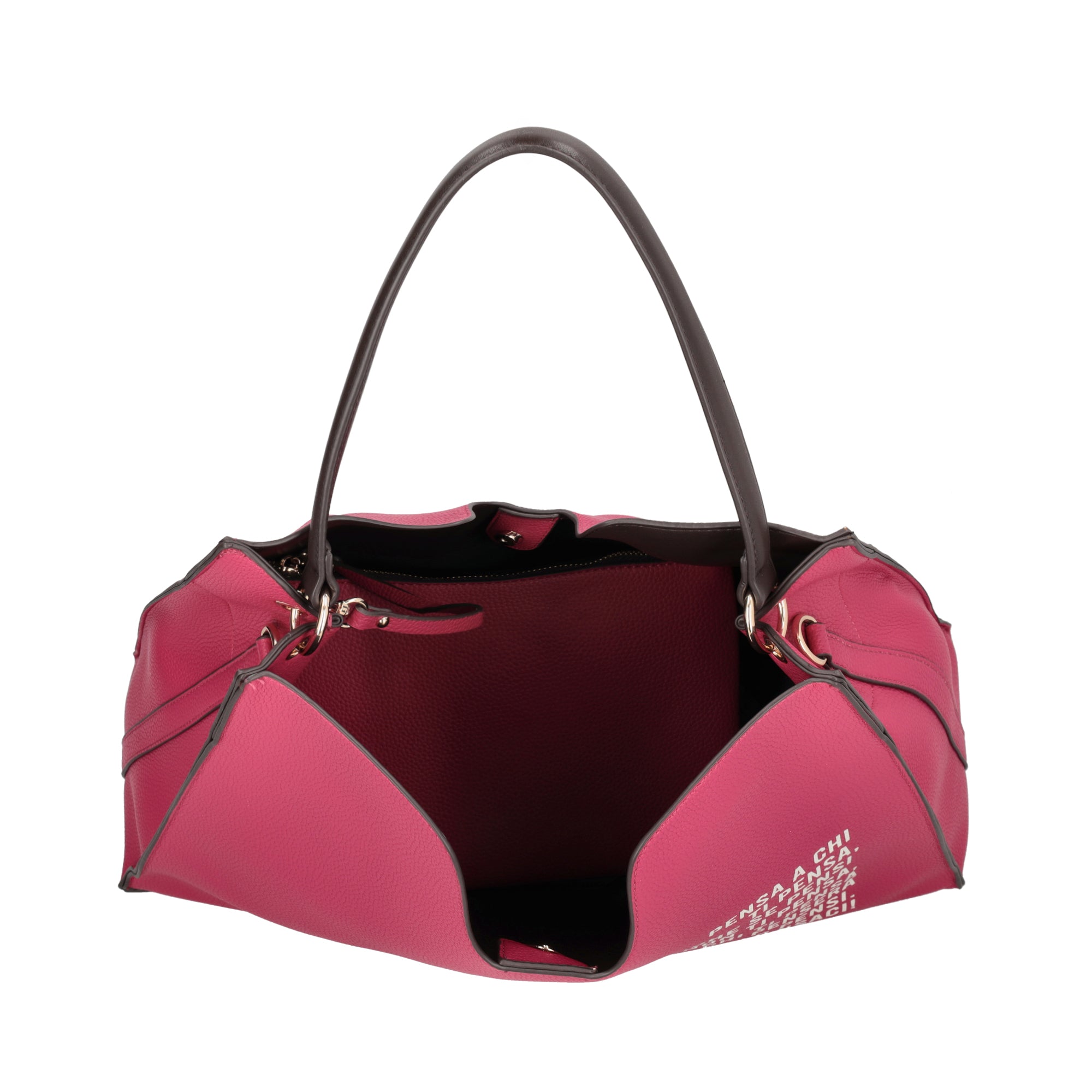 Fede shopping bag with removable fuchsia clutch bag - Shopping Bags | Le Pandorine