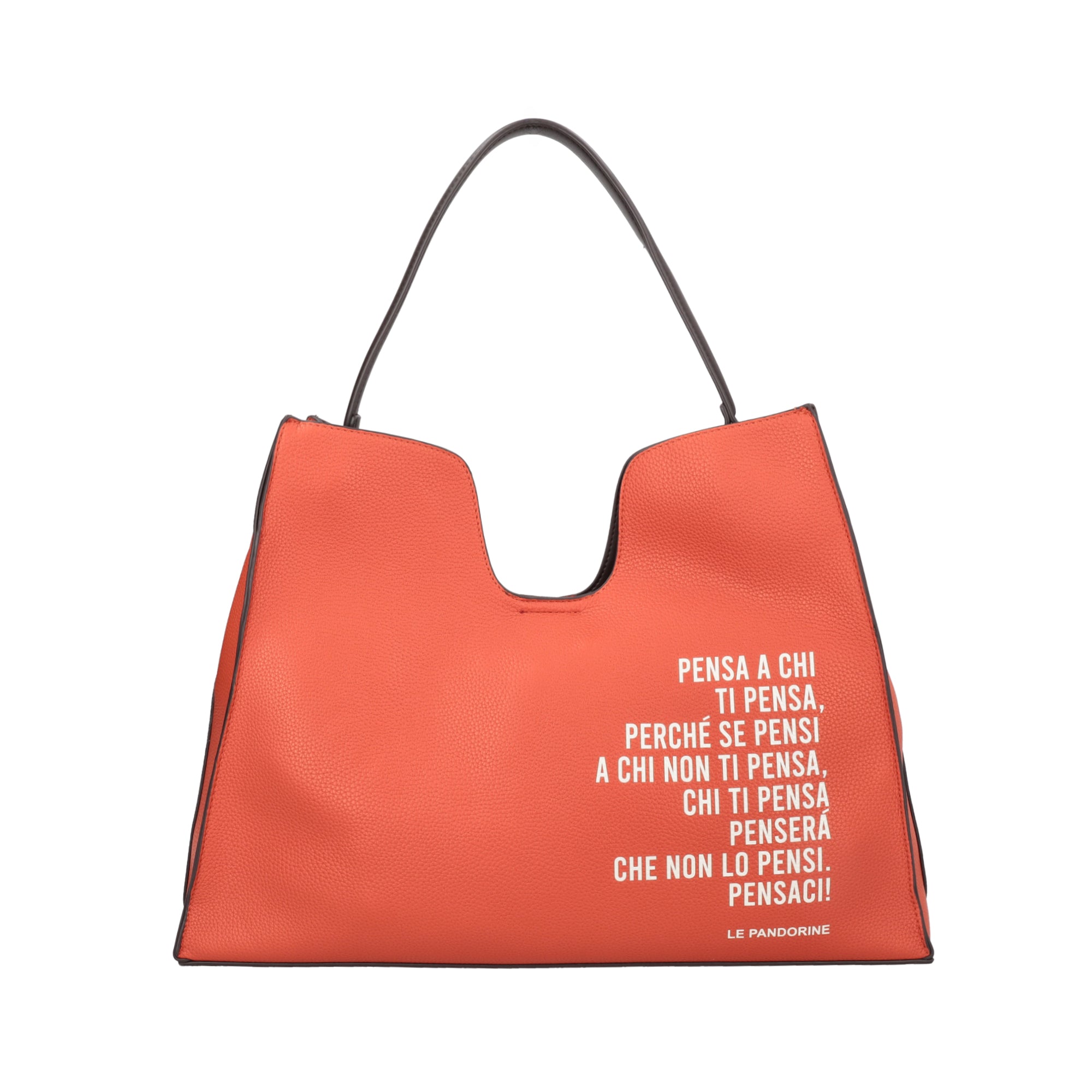 Fede shopping bag with removable orange clutch bag - Shopping Bags | Le Pandorine