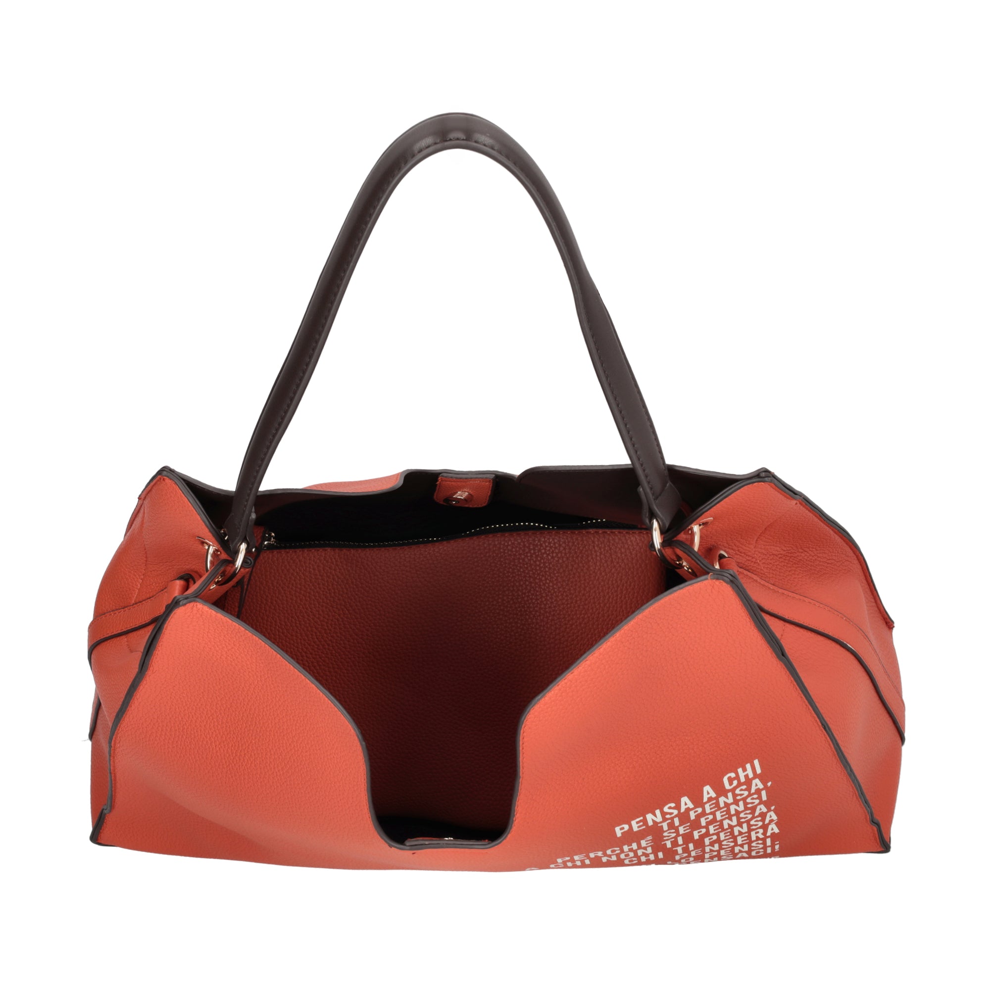 Fede shopping bag with removable orange clutch bag - Shopping Bags | Le Pandorine