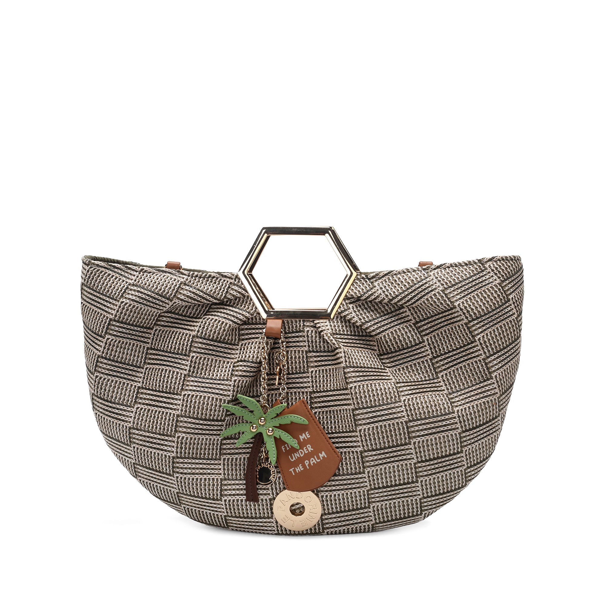 Borsa a mano Miriam con manico in metallo colore blu avio - Pochette | Le Pandorine