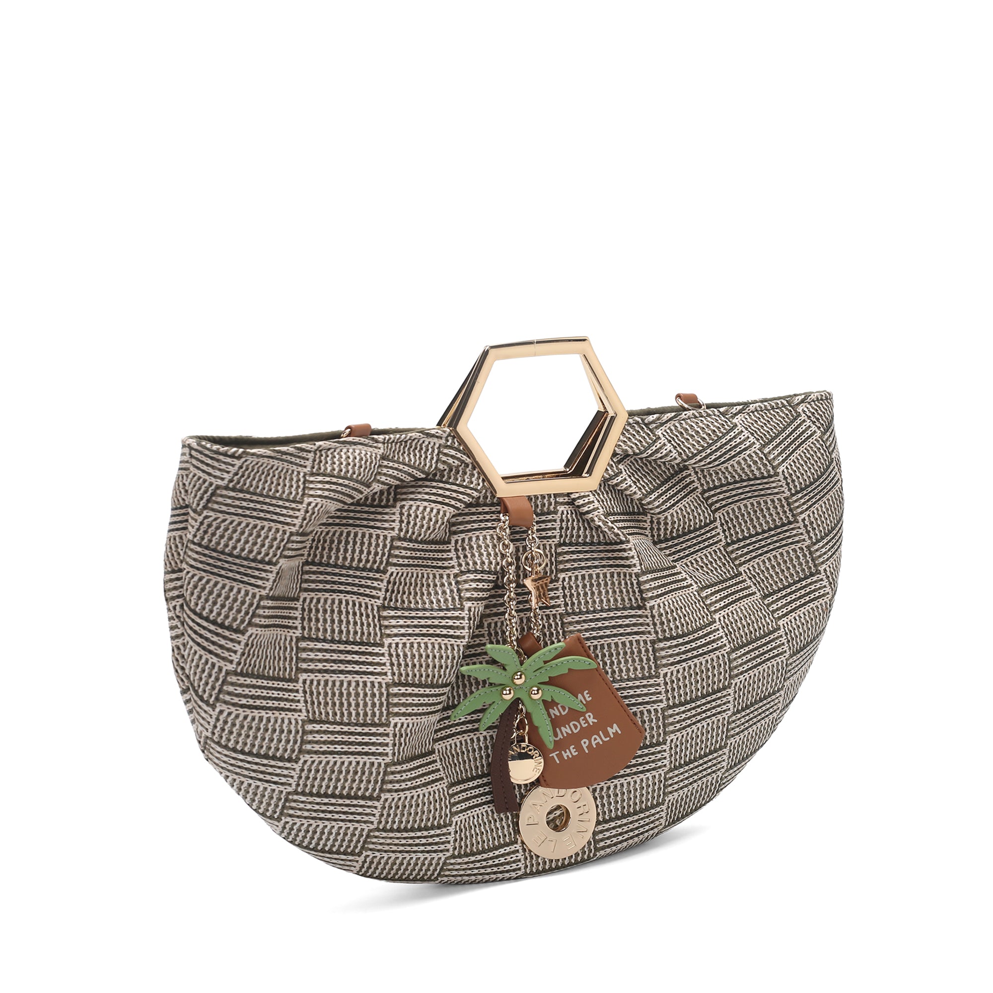 Borsa a mano Miriam con manico in metallo colore blu avio - Pochette | Le Pandorine