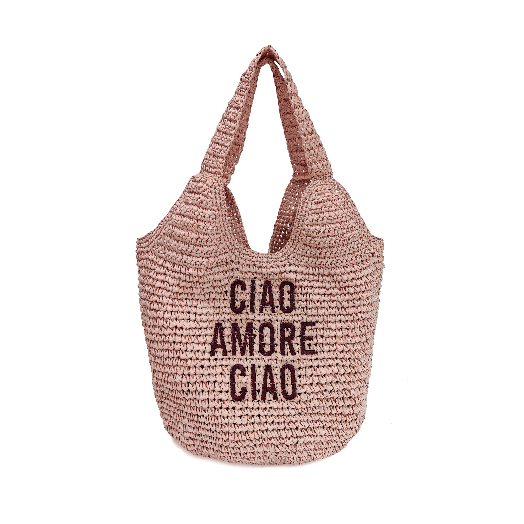Borsa a spalla Luce in rafia intrecciata colore panna - NATURALE | Le Pandorine