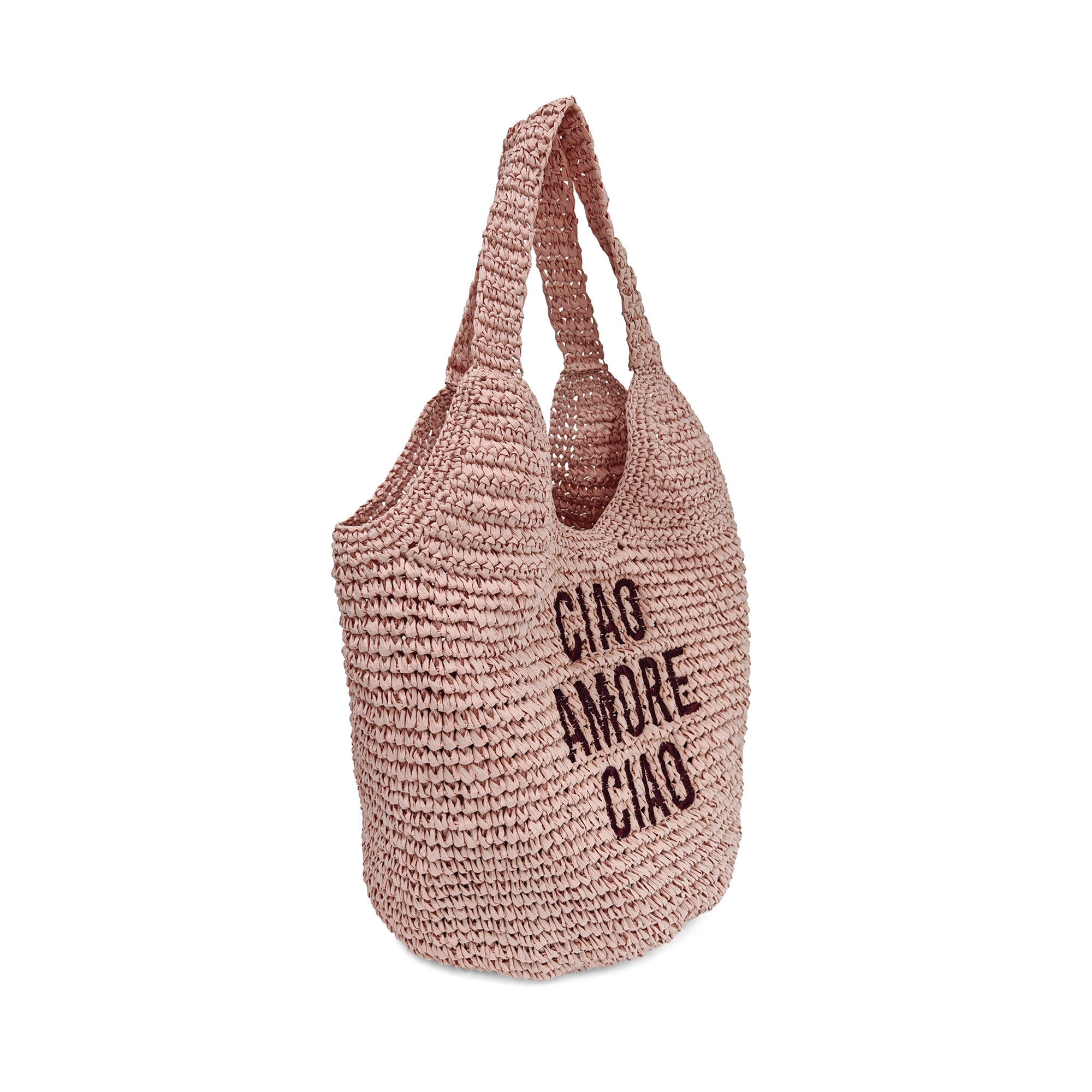 Borsa a spalla Luce in rafia intrecciata colore panna - NATURALE | Le Pandorine