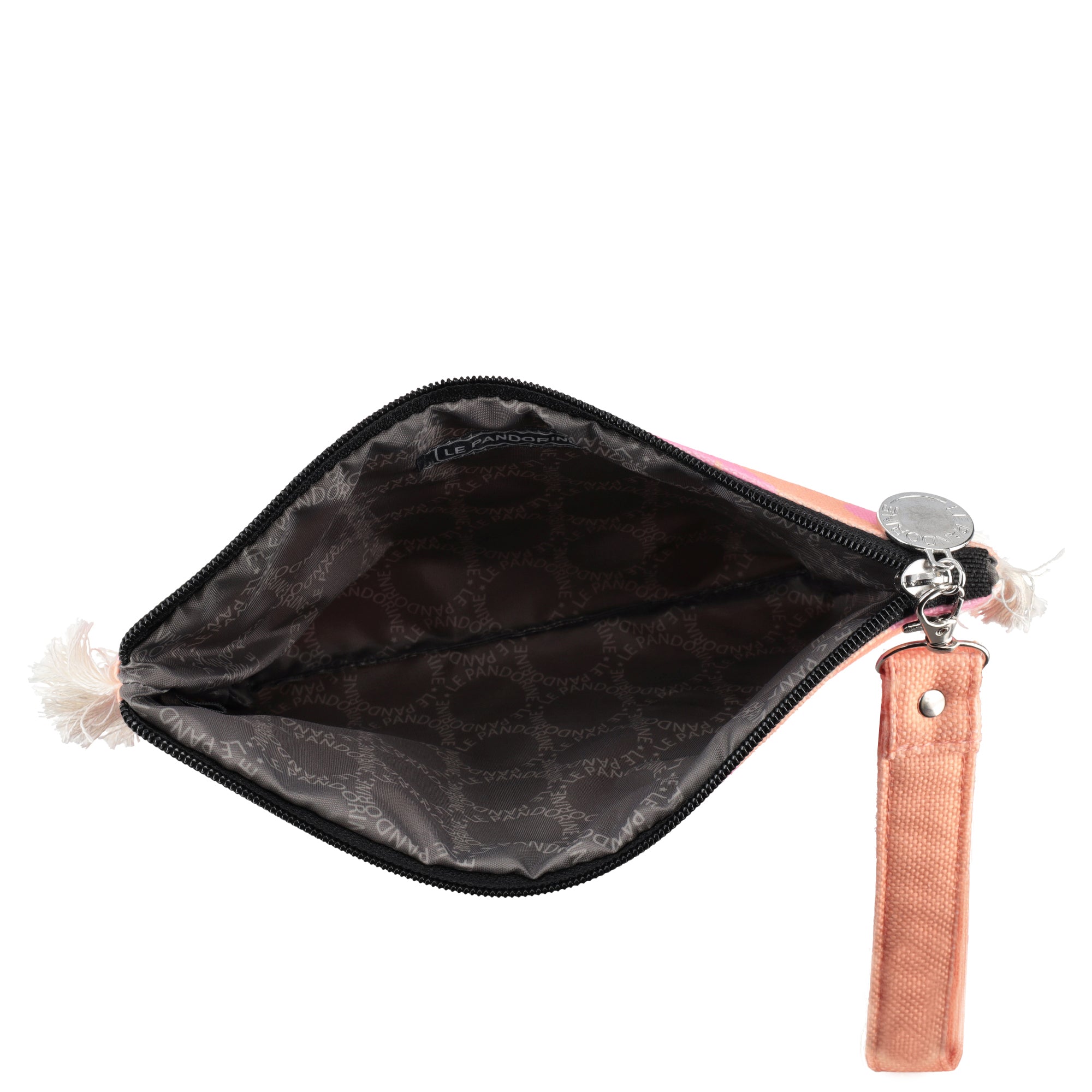 Pochette Marina in tessuto con polsiera colore pesca - ARANCIONE | Le Pandorine