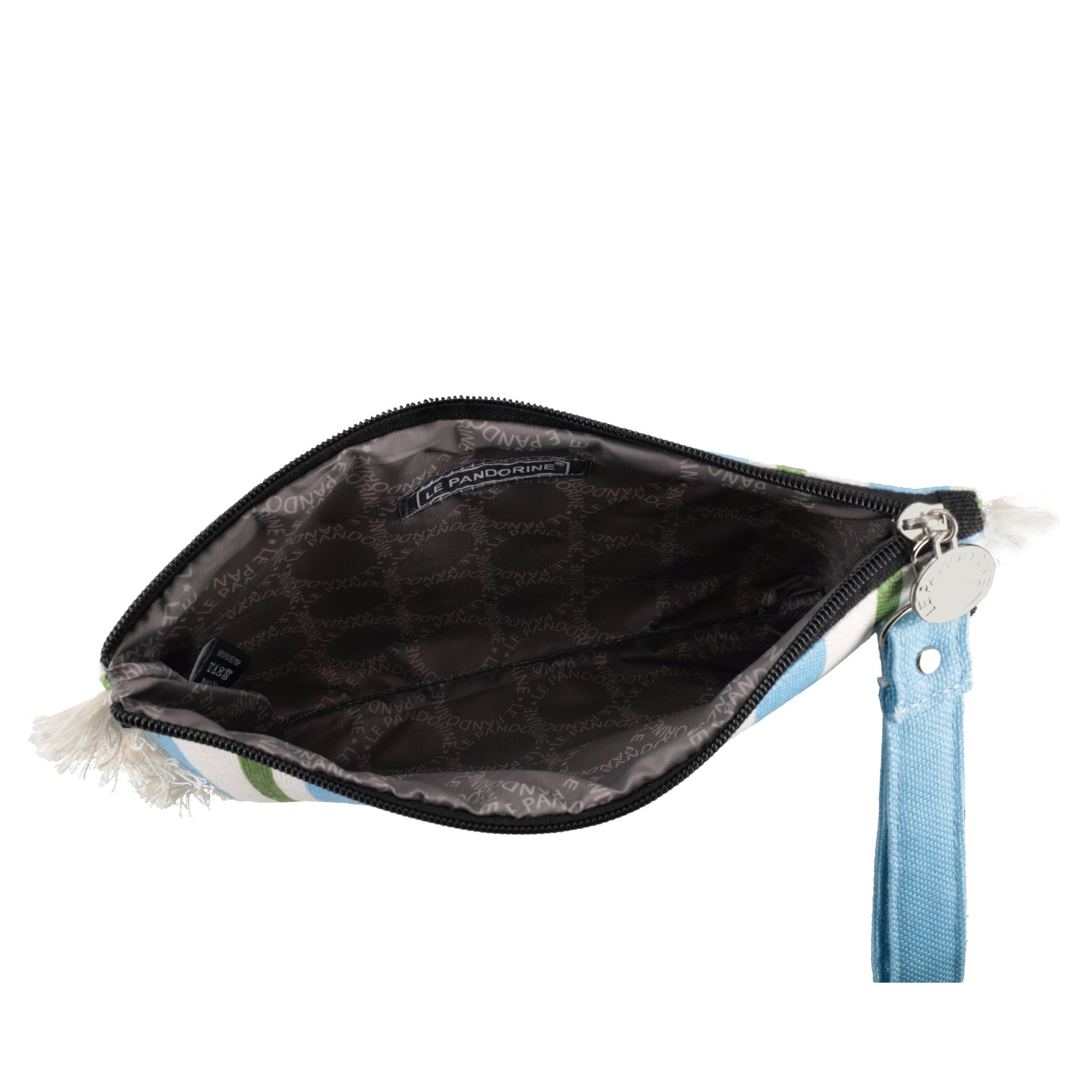 Pochette Marina in tessuto con polsiera colore azzurro - AZZURRO | Le Pandorine
