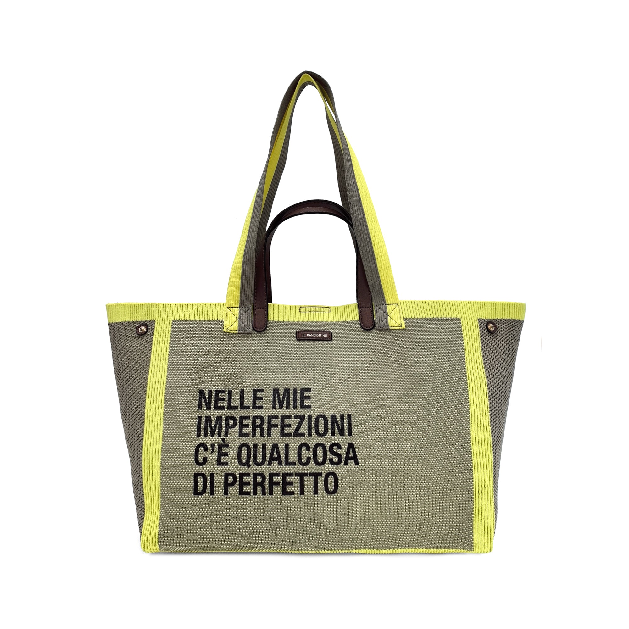Charlie shopping bag with double handle yellow color - Shopping Bags | Le Pandorine
