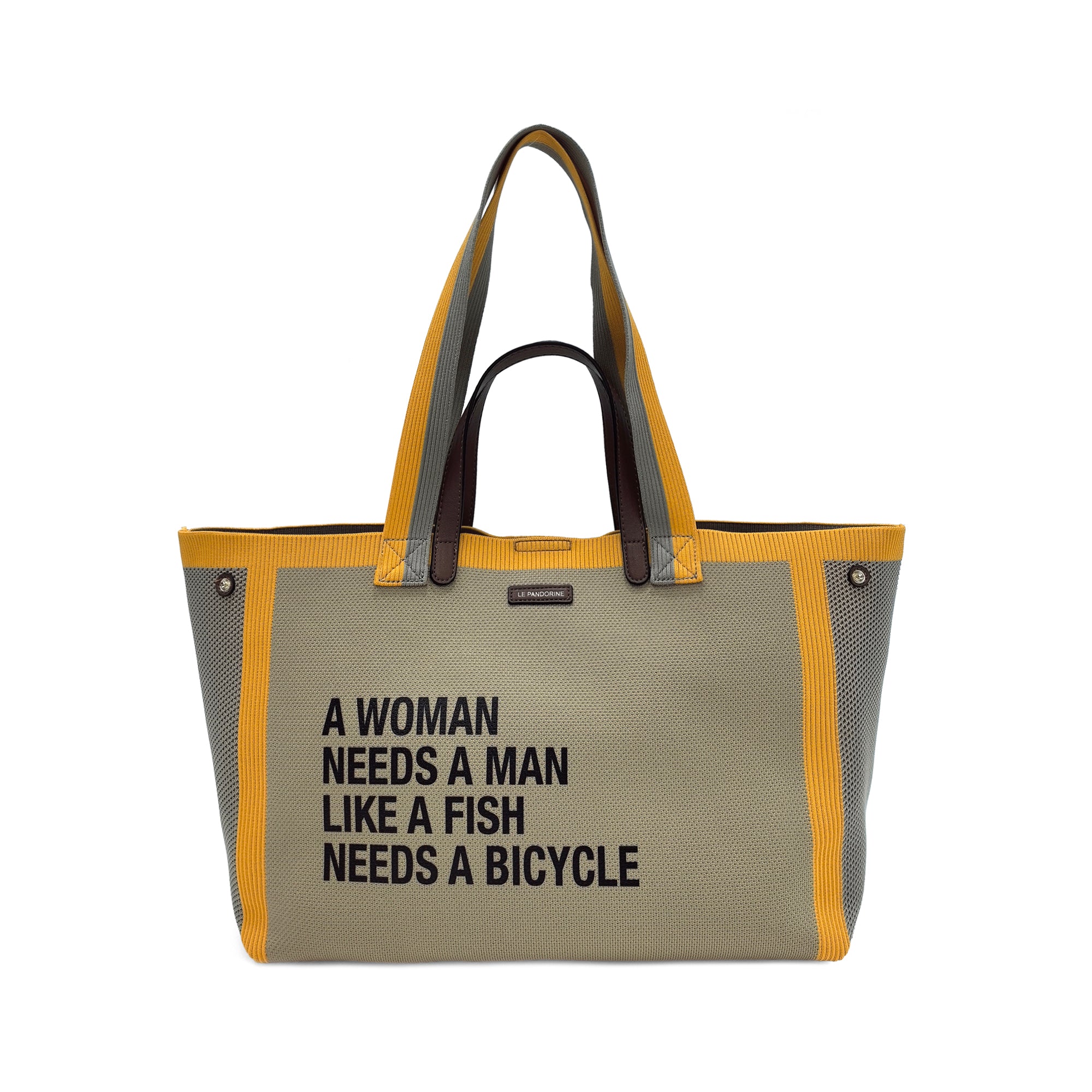 Charlie shopping bag with double orange handle - Shopping Bags | Le Pandorine