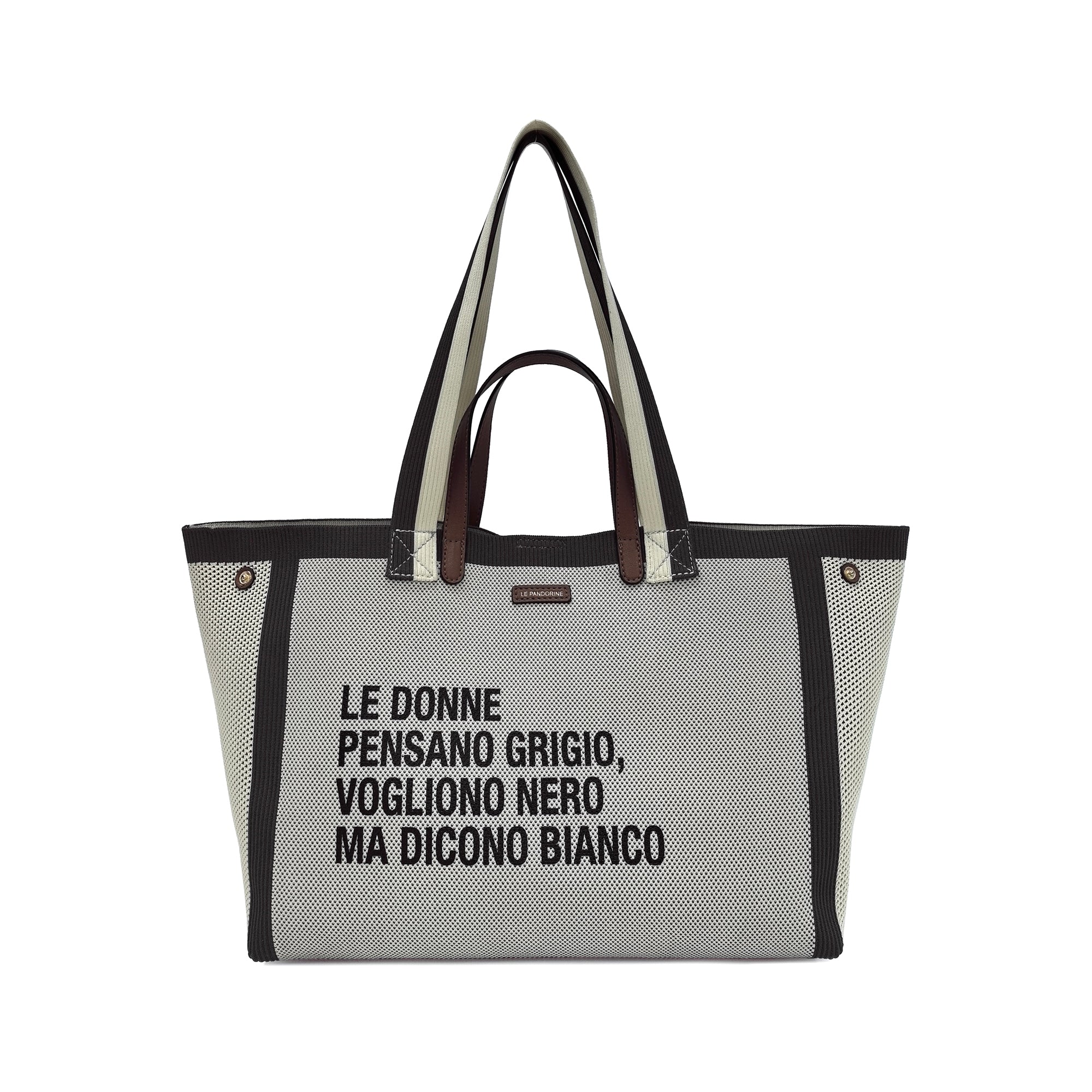 Charlie shopping bag with double handle dark grey colour - Shopping Bags | Le Pandorine