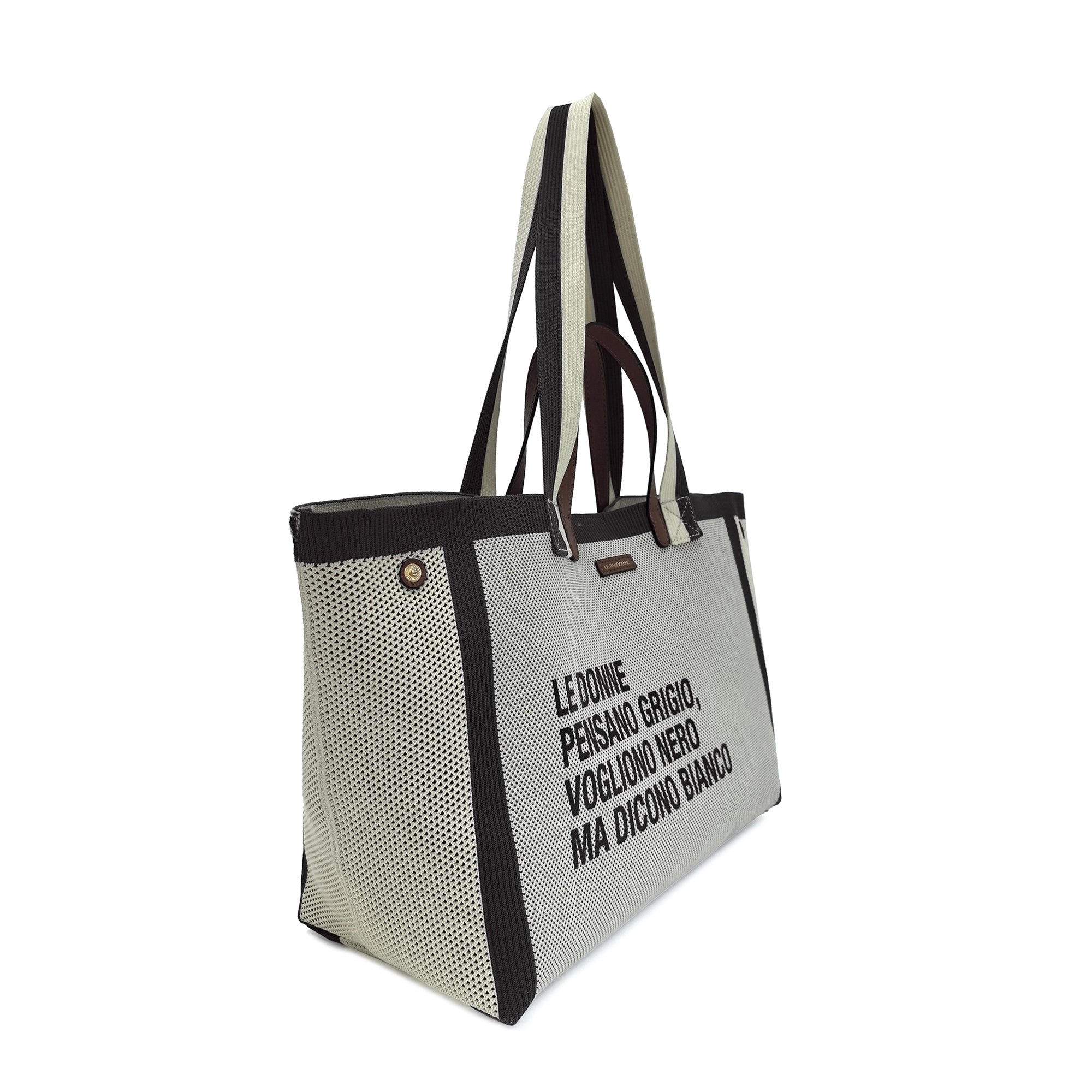 Charlie shopping bag with double handle dark grey colour - Shopping Bags | Le Pandorine