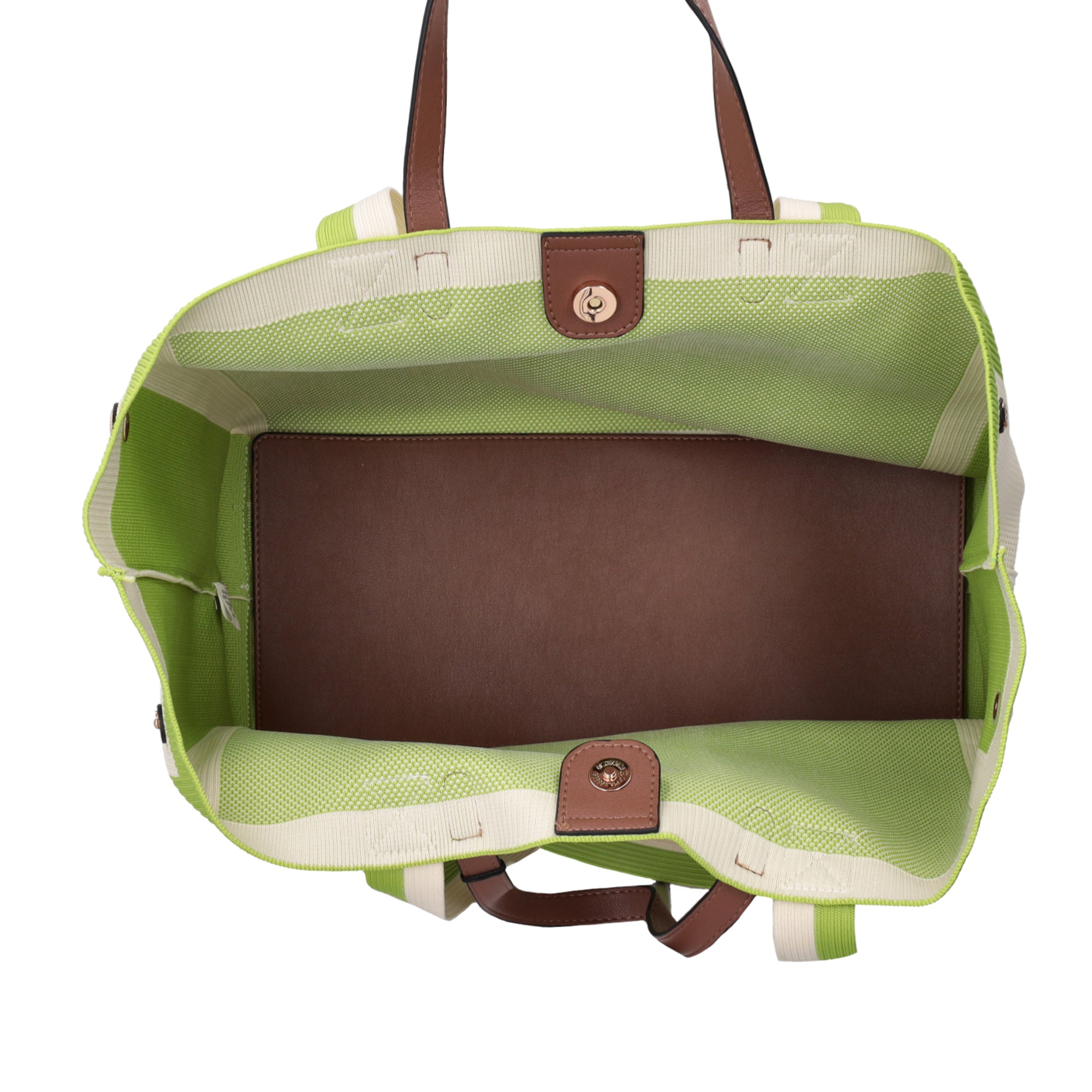 Charlie shopping bag with double handle lime color - Shopping Bags | Le Pandorine