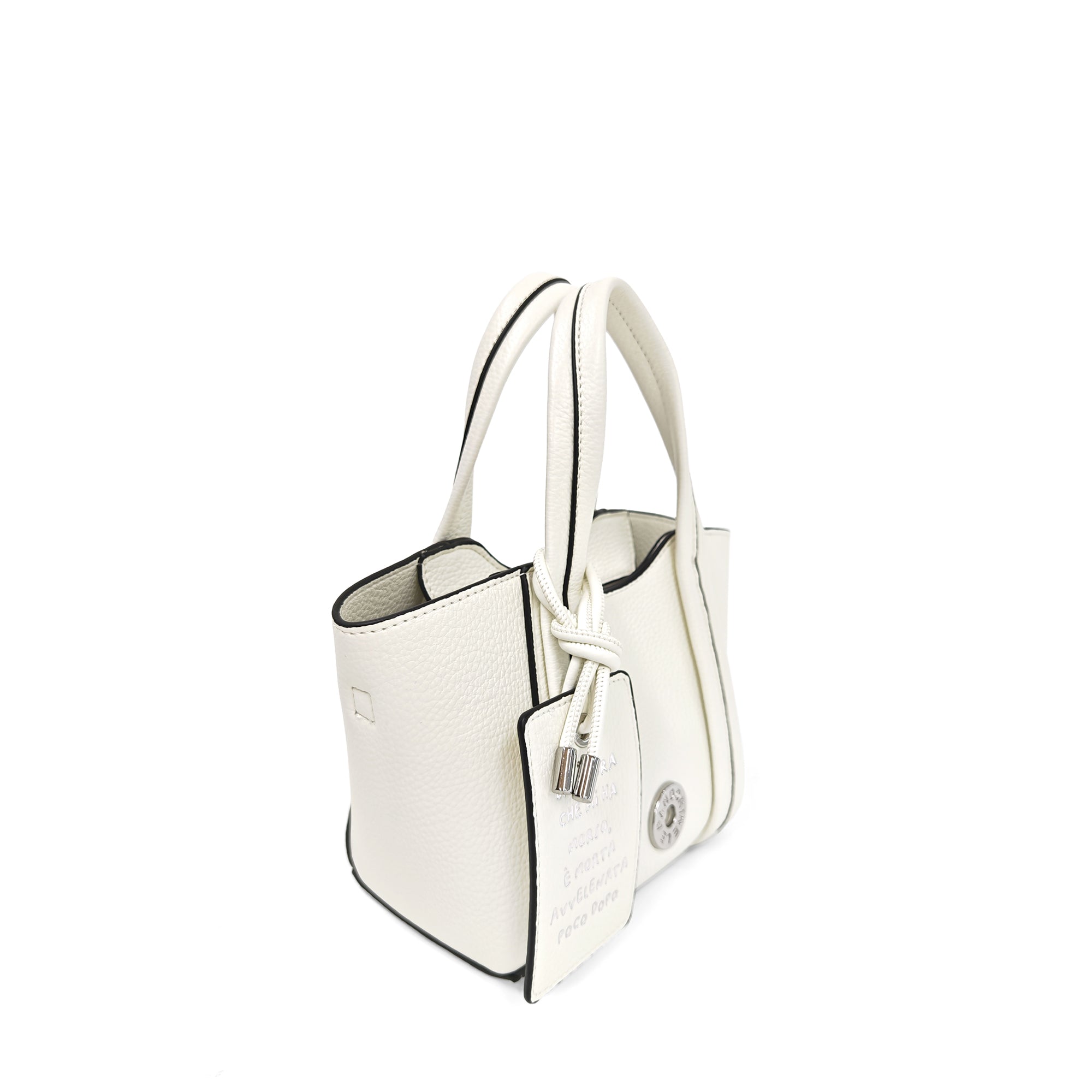 Vicky mini shopping bag with white decorative tag - Women's Crossbody Bag | Le Pandorine
