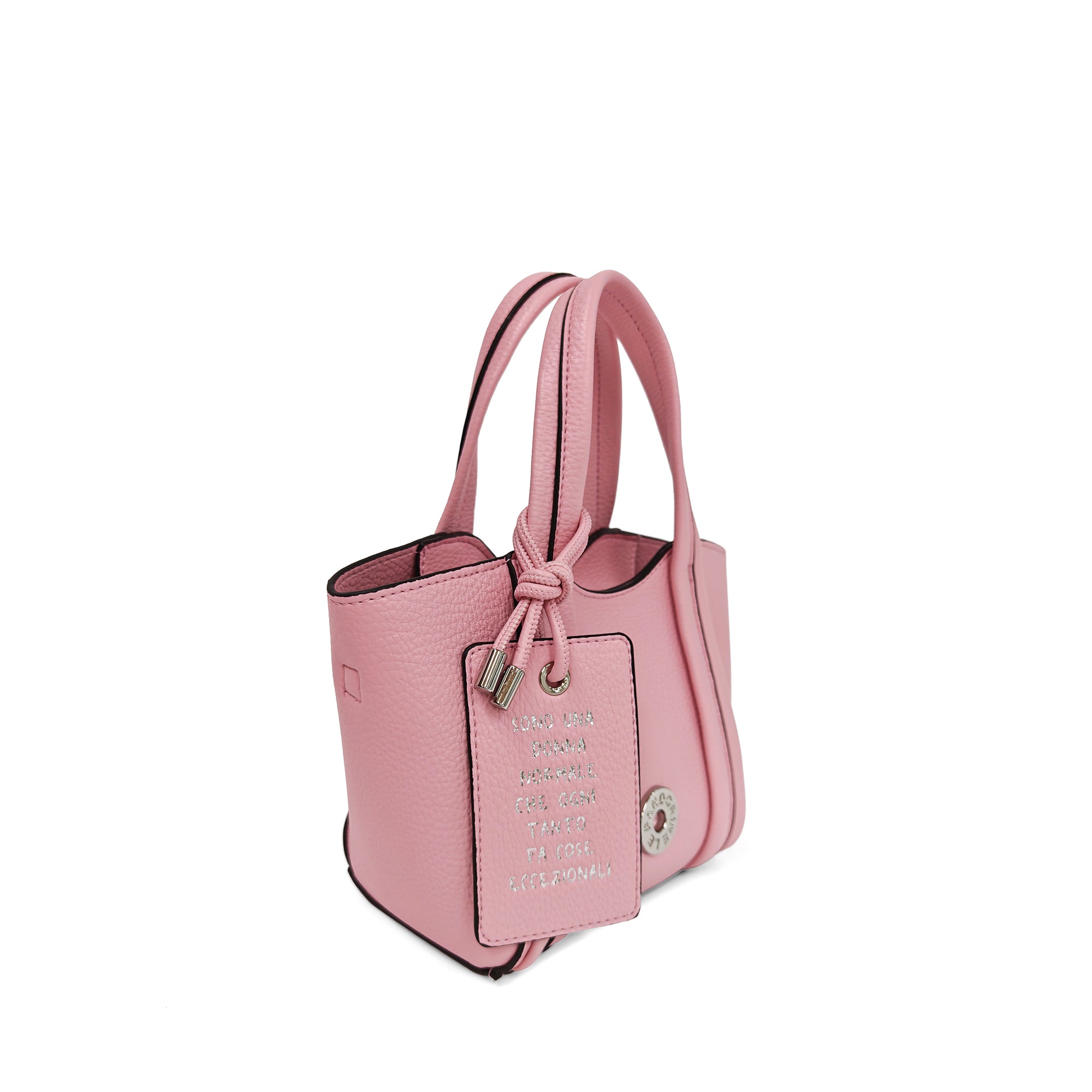 Vicky mini shopping bag with pink decorative tag - Women's Crossbody Bag | Le Pandorine