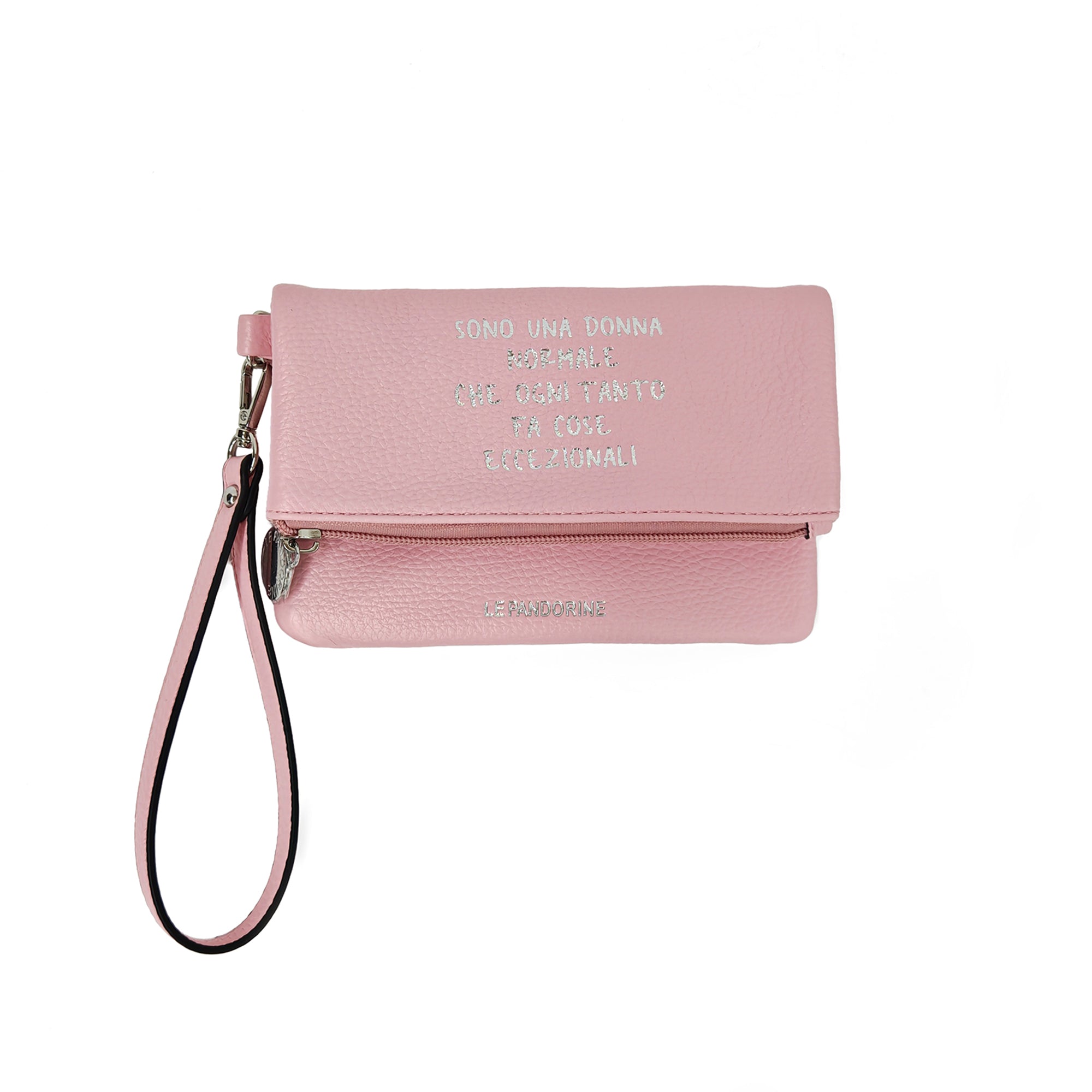 Vicky Hand Clutch Bag with Wrist Strap Pink - PINK | Le Pandorine
