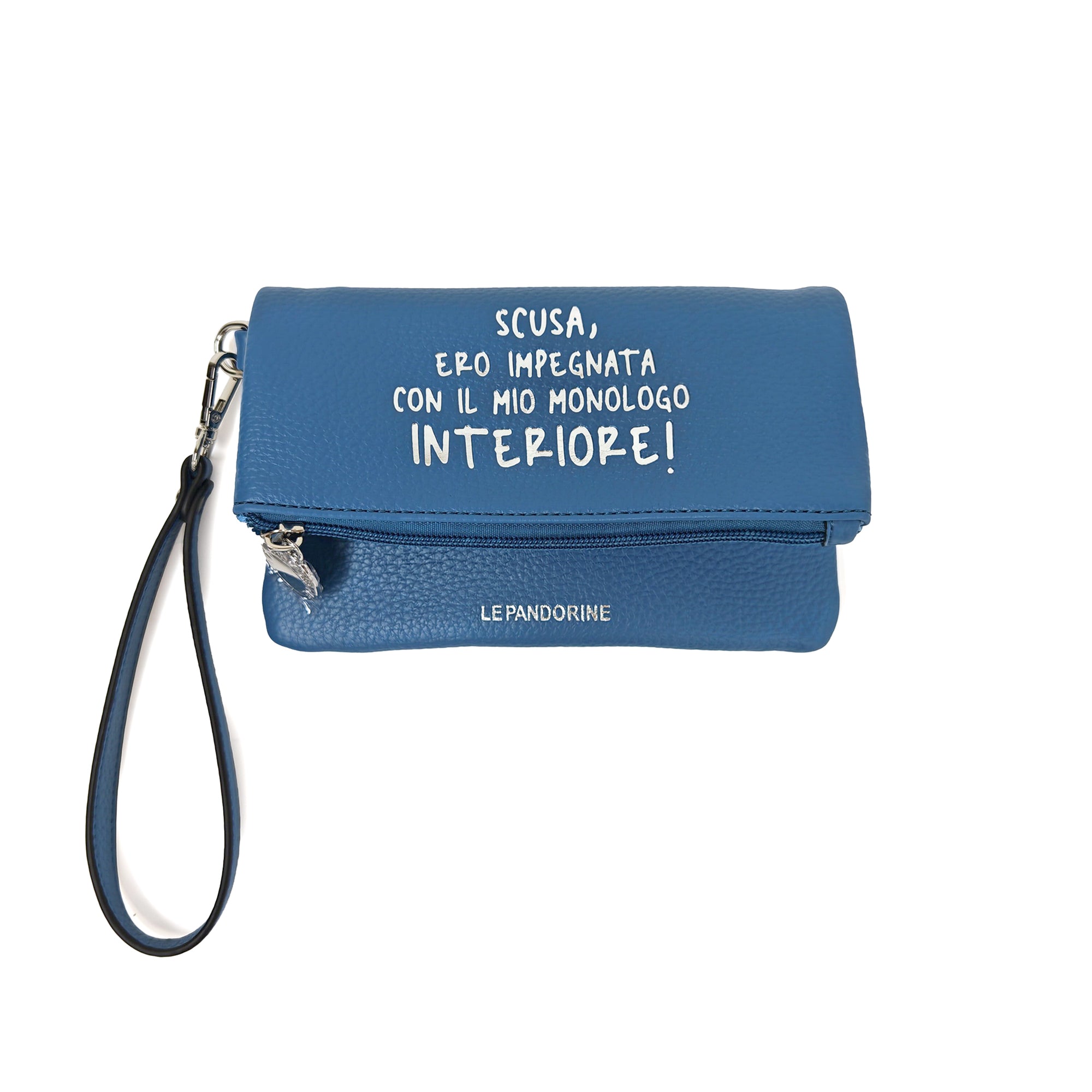 Pochette a mano Vicky con cinturino da polso colore azzurro - AZZURRO | Le Pandorine