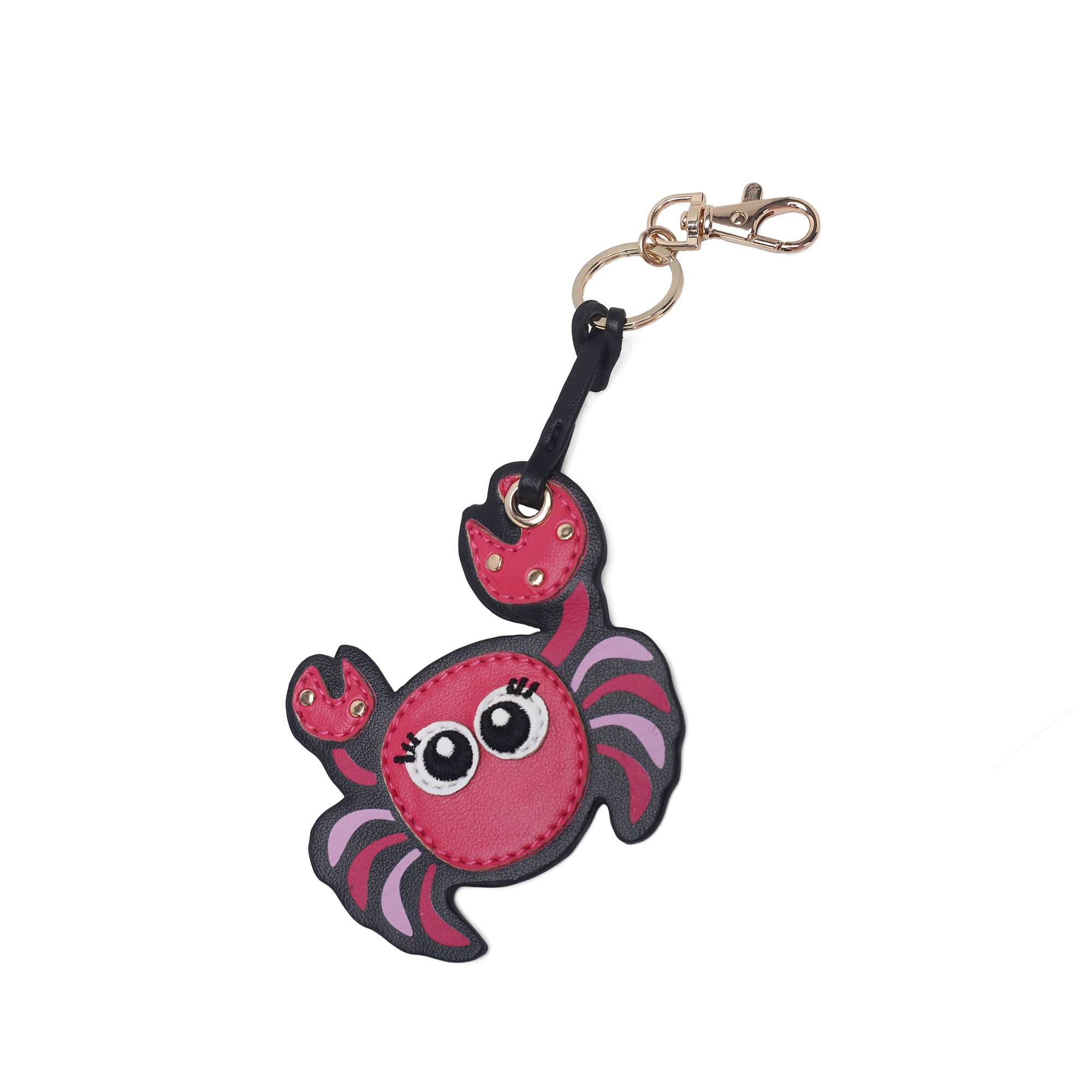 Portachiavi charm sagomato con moschettone oro colore fucsia | Le Pandorine