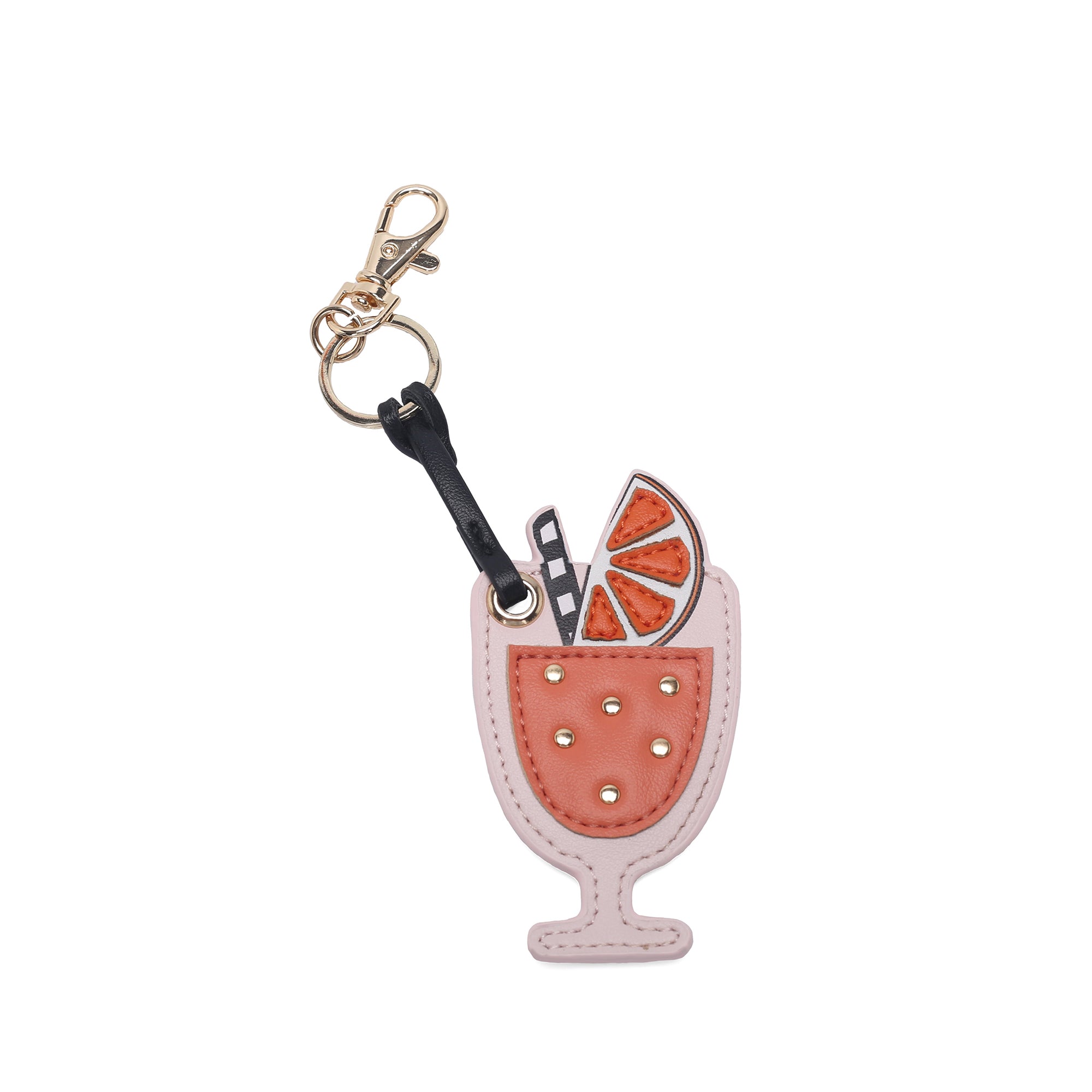 Portachiavi charm sagomato con moschettone oro colore arancione | Le Pandorine