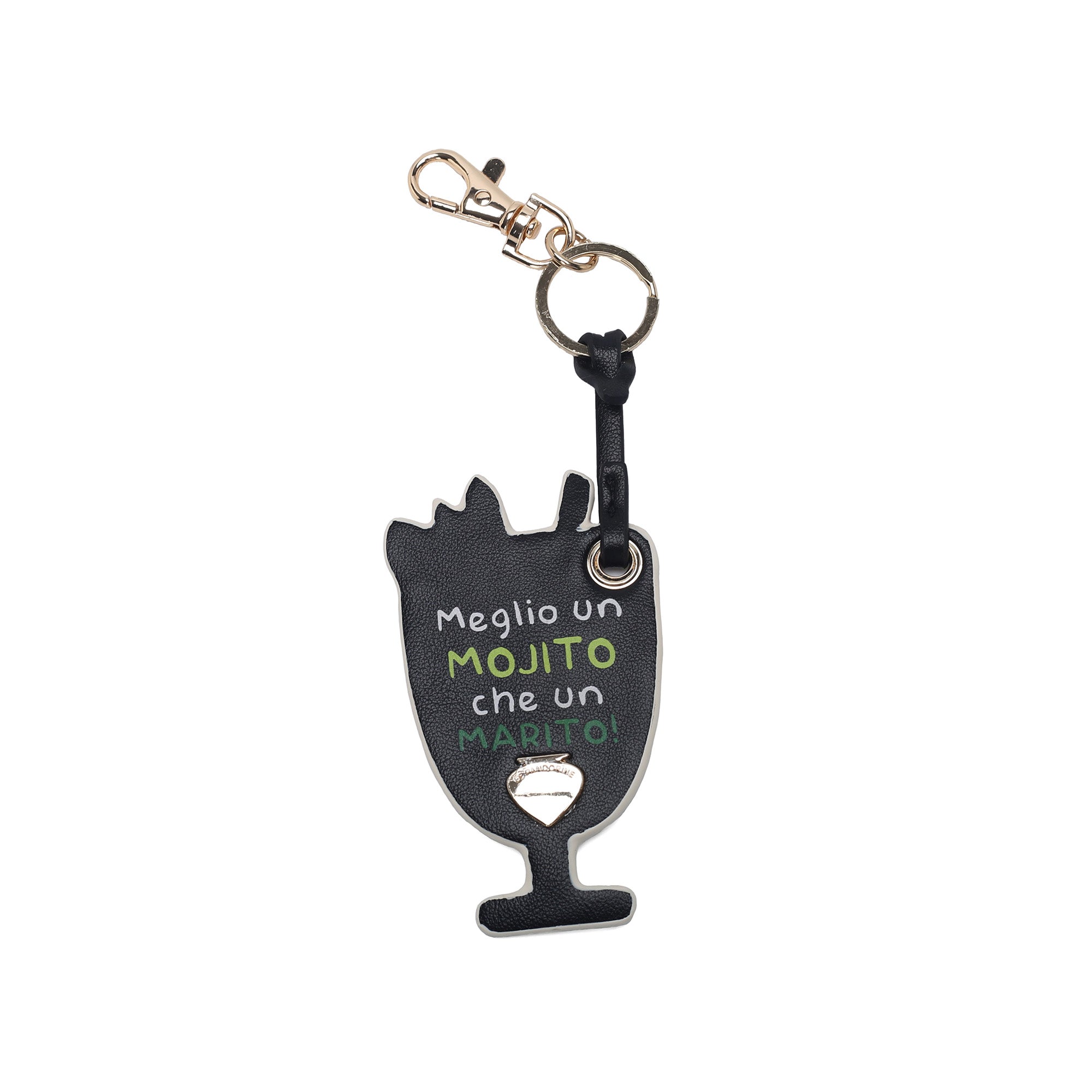 Portachiavi charm sagomato con moschettone oro colore lime | Le Pandorine