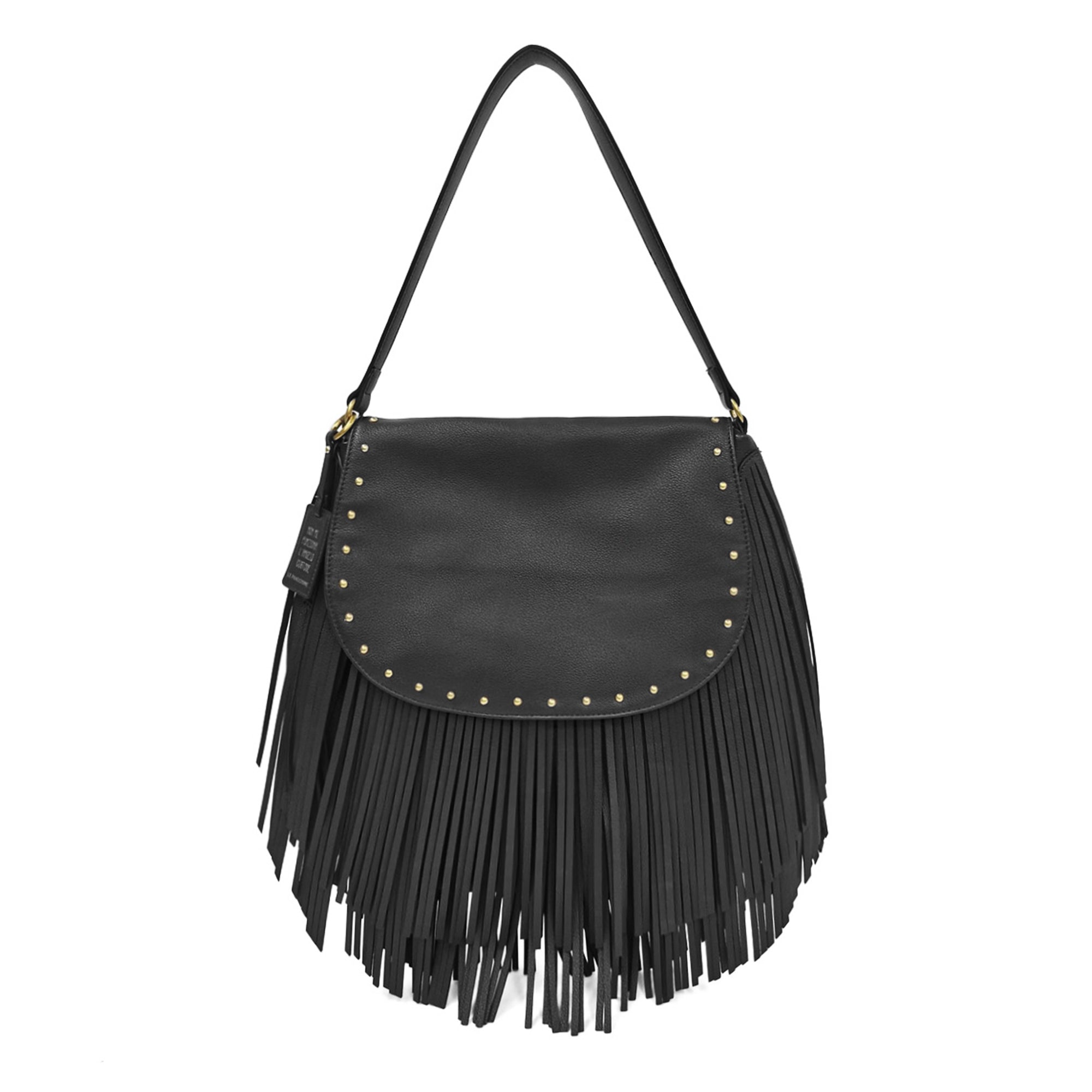 Tracolla media Fringe Hobo colore nero - Collezione Fall Winter | Le Pandorine