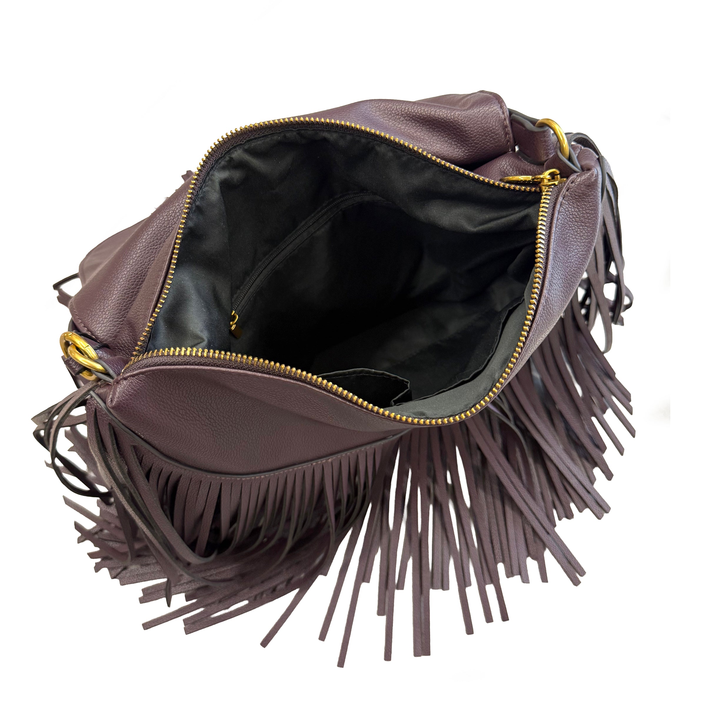 Tracolla piccola Fringe Mini Hobo colore testa di moro - Collezione Fall Winter | Le Pandorine
