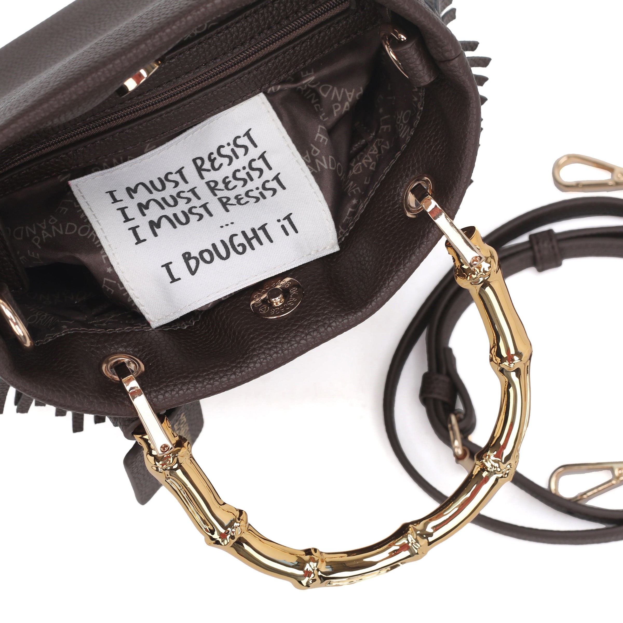 Borsa a mano piccola Fringe colore testa di moro - Collezione Fall Winter | Le Pandorine